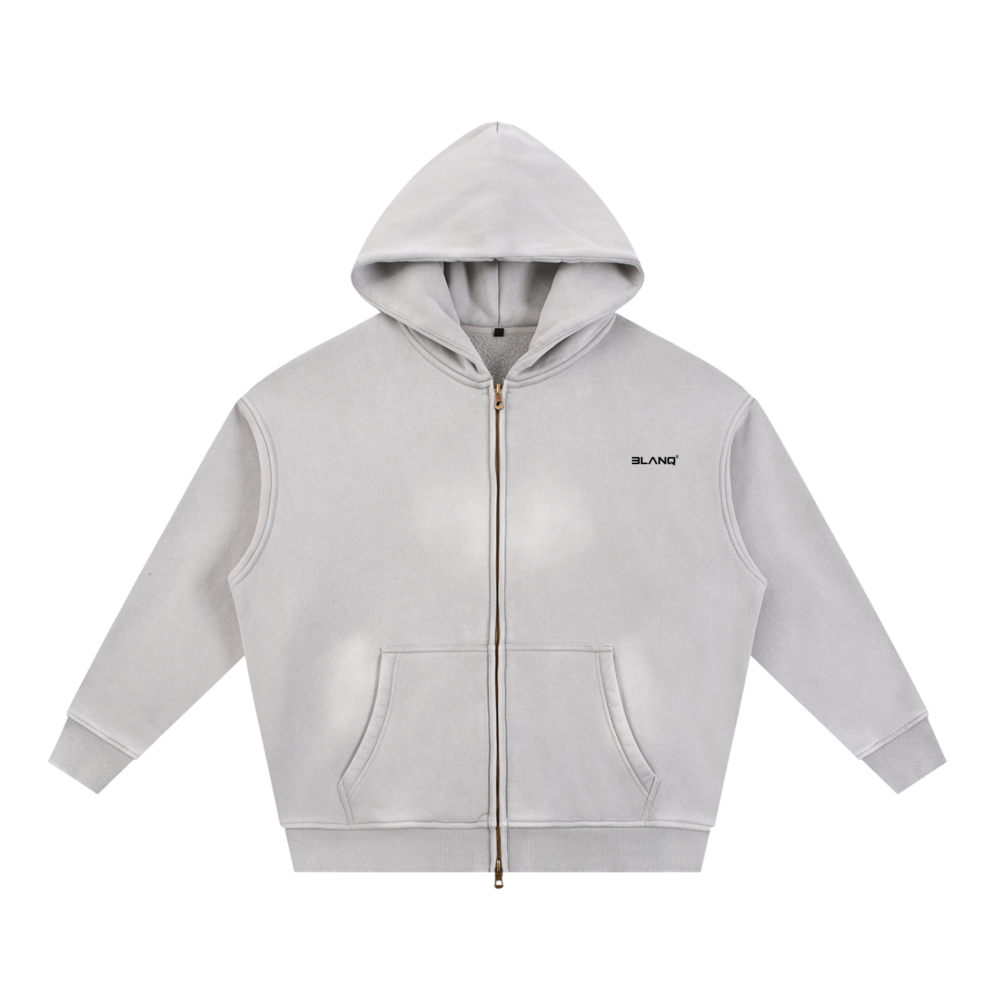 SUNFADE TWO-WAY ZIPPER BOXY FLEECE HOODIE