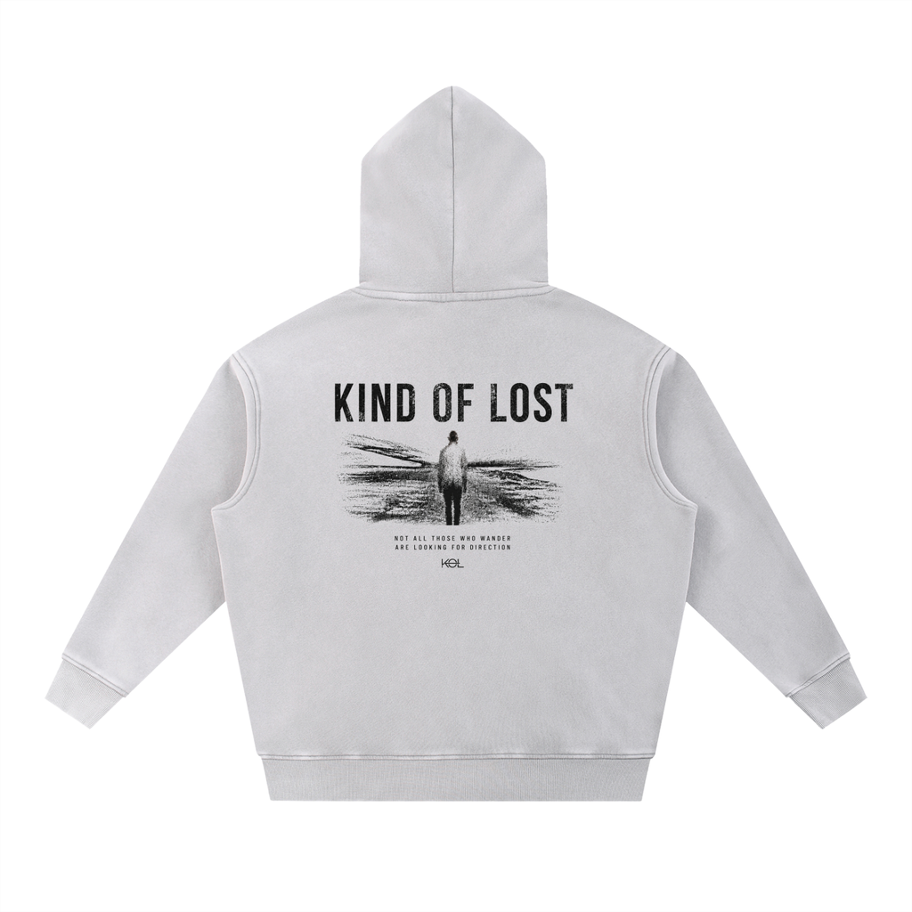 KIND OF LOST WORDMARK SNOW WASH OVERSIZED HOODIE