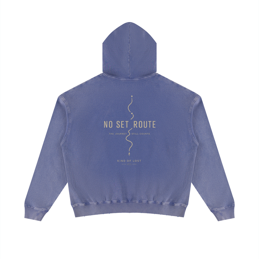 No Set Route Distressed Hoodie
