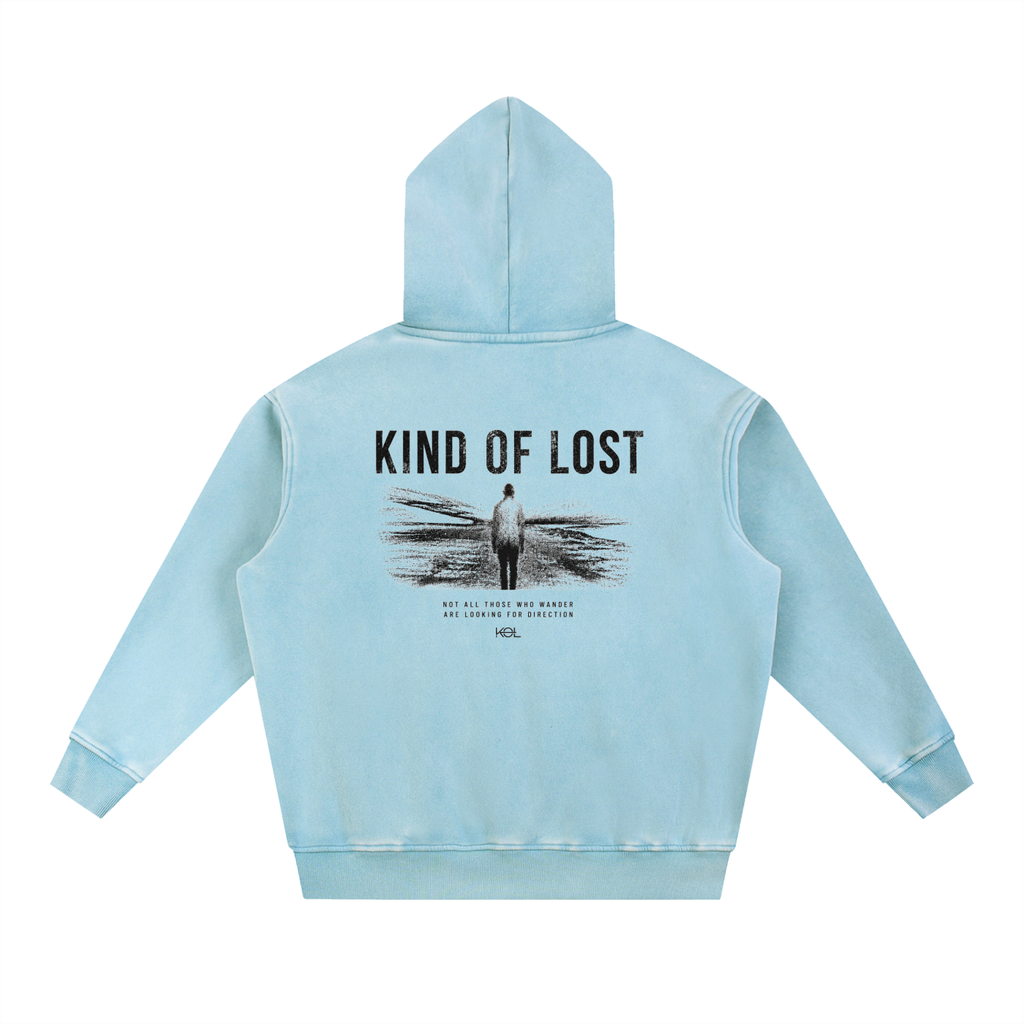 KIND OF LOST WORDMARK SNOW WASH OVERSIZED HOODIE