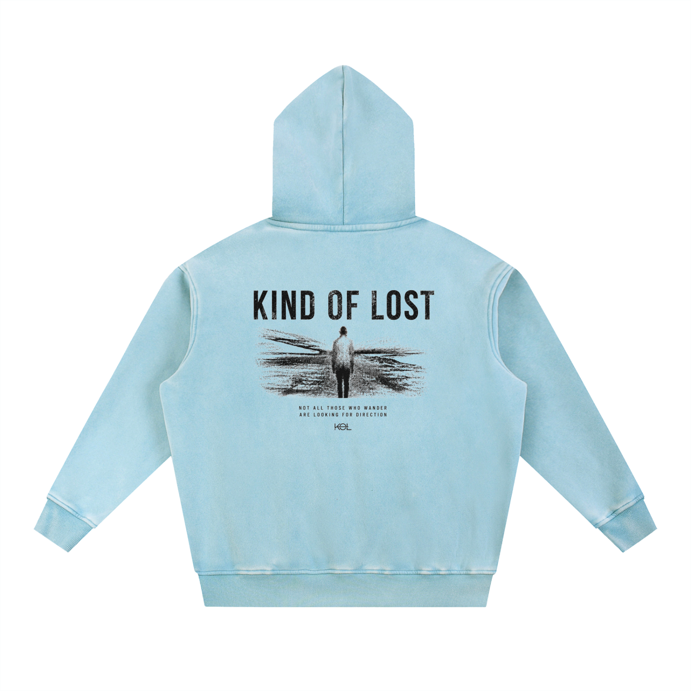 KIND OF LOST WORDMARK SNOW WASH OVERSIZED HOODIE