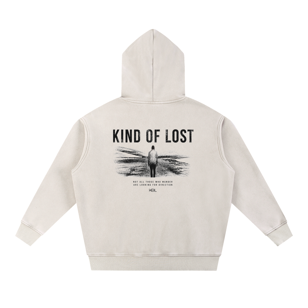 KIND OF LOST WORDMARK SNOW WASH OVERSIZED HOODIE