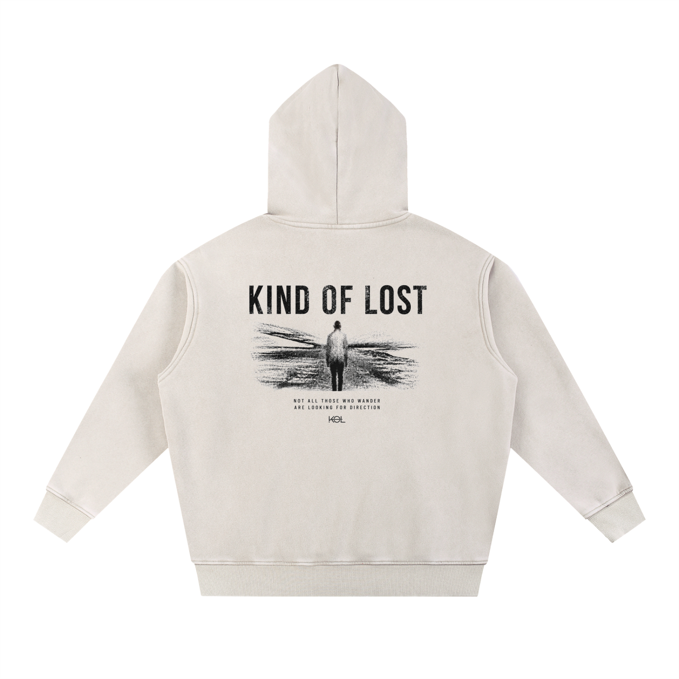 KIND OF LOST WORDMARK SNOW WASH OVERSIZED HOODIE
