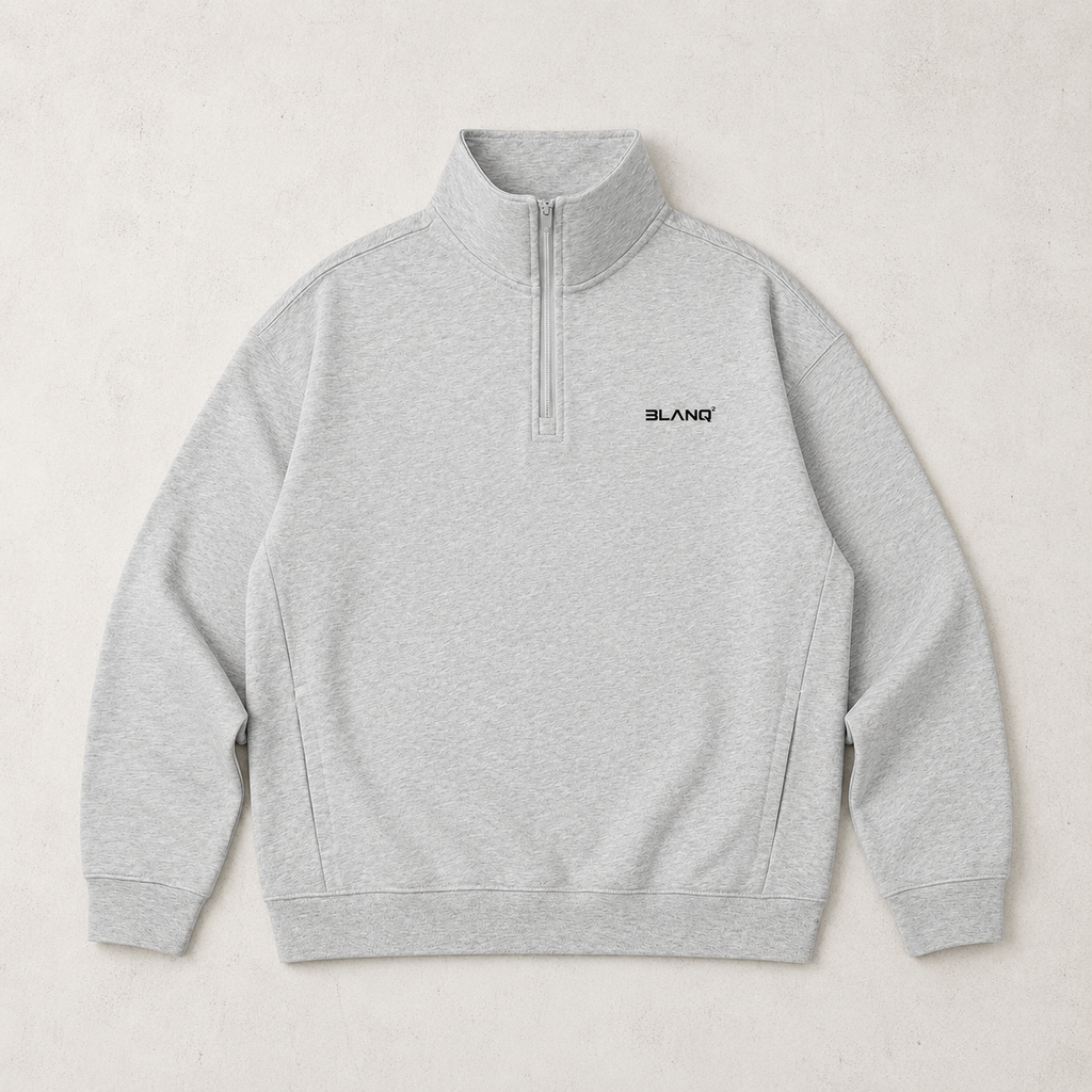 Essentials Quarter-Zip Drop Shoulder Sweatshirt