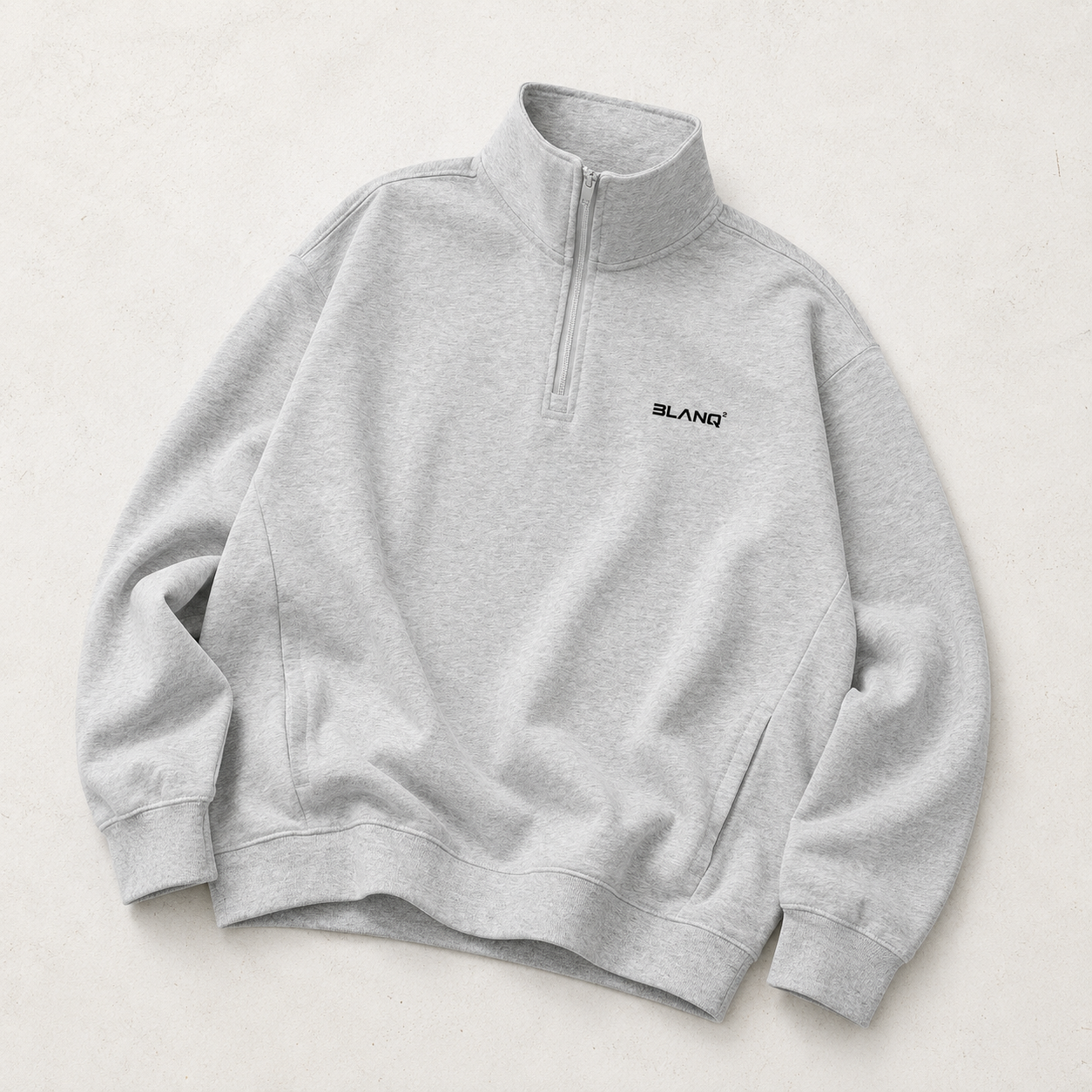 Essentials Quarter-Zip Drop Shoulder Sweatshirt
