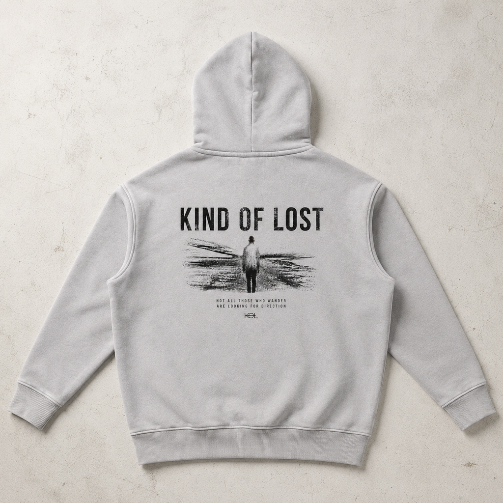 KIND OF LOST WORDMARK SNOW WASH OVERSIZED HOODIE