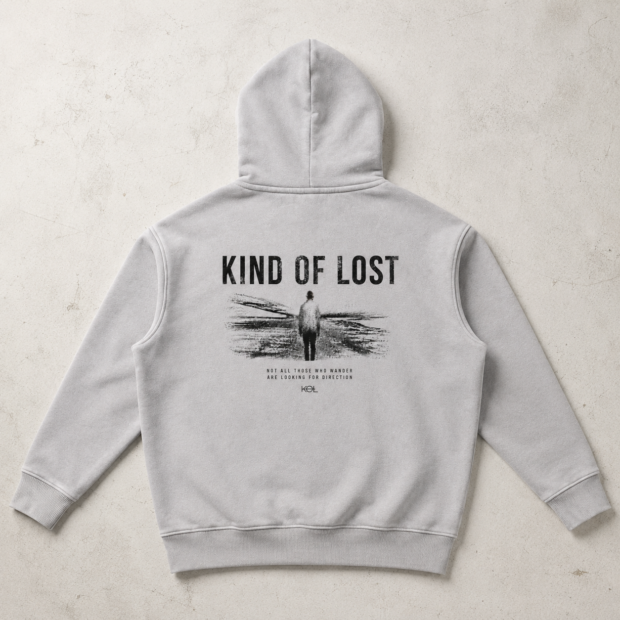 KIND OF LOST WORDMARK SNOW WASH OVERSIZED HOODIE