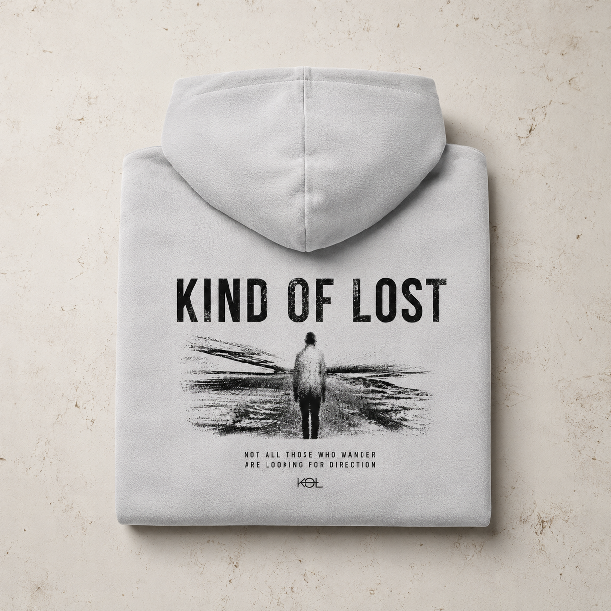 KIND OF LOST WORDMARK SNOW WASH OVERSIZED HOODIE