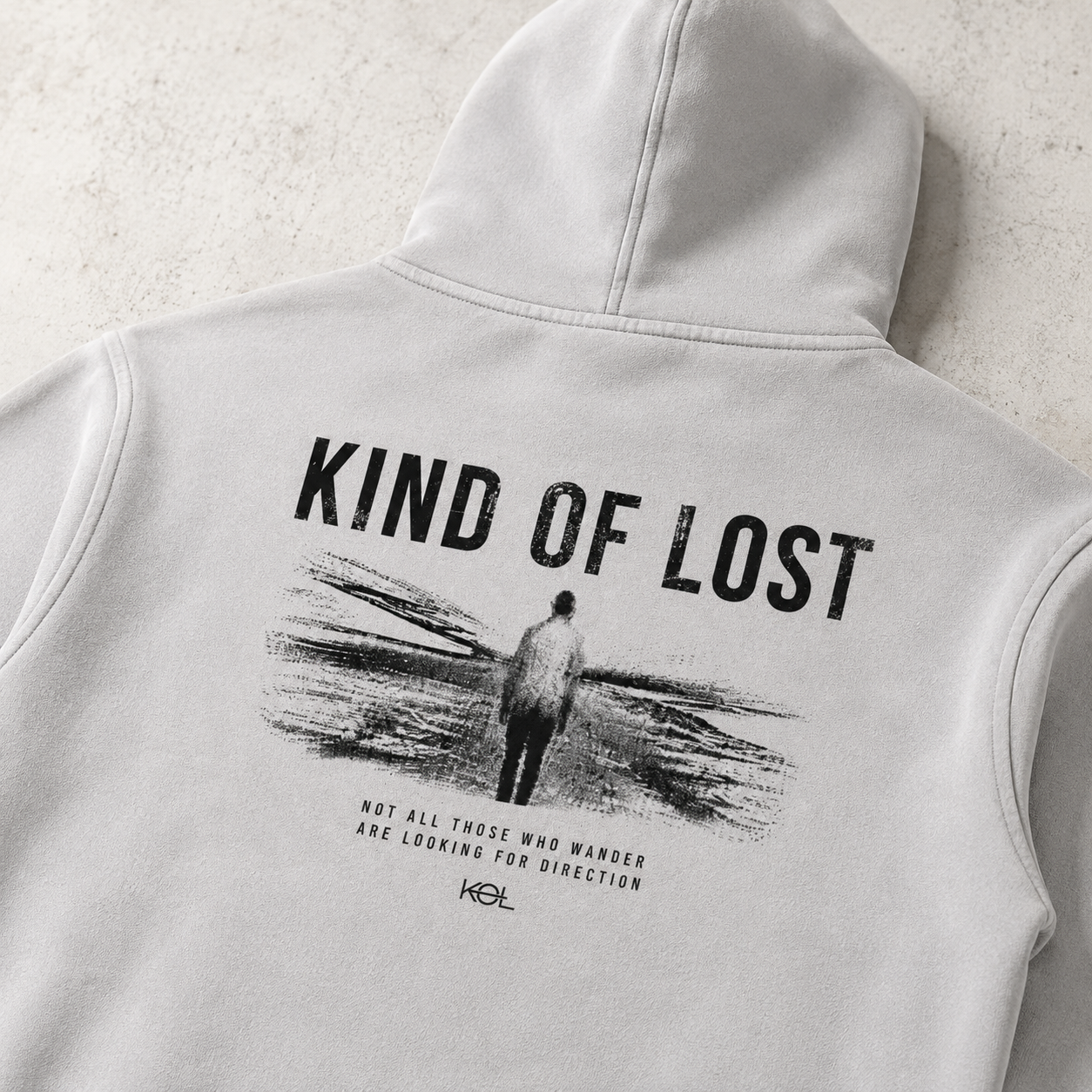 KIND OF LOST WORDMARK SNOW WASH OVERSIZED HOODIE