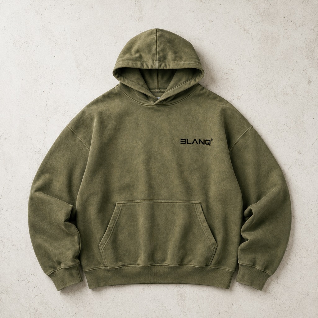 WASHED GREEN BASICS OVERSIZED HEAVYWEIGHT HOODIE