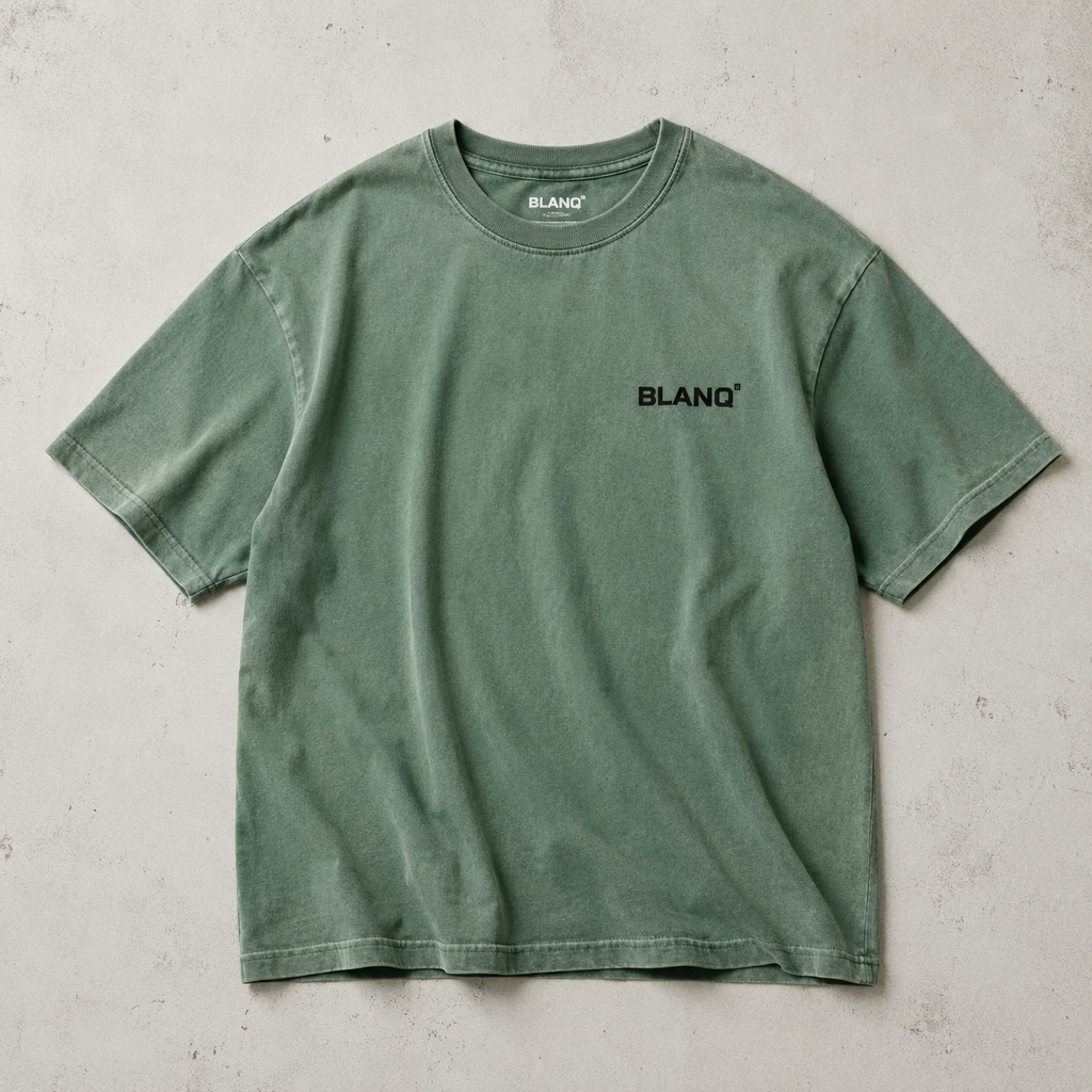 WASHED GREEN BASICS OVERSIZED HEAVYWEIGHT T-SHIRT