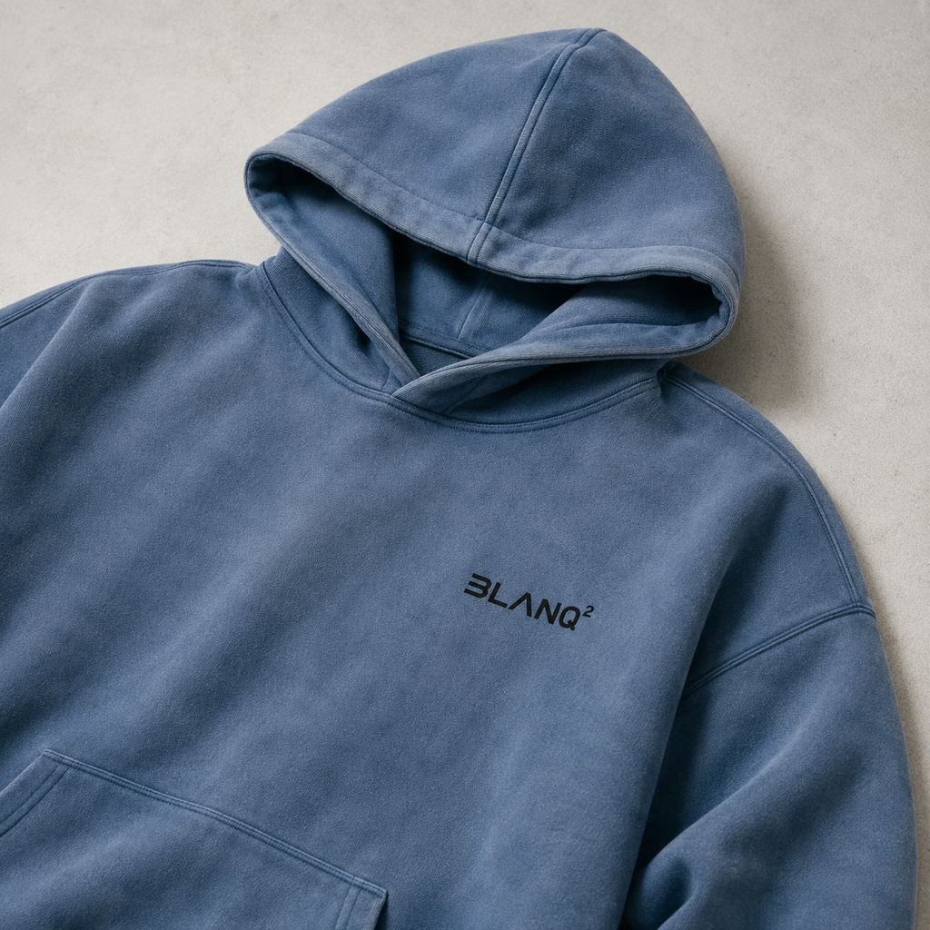 WASHED BLUE BASICS OVERSIZED HEAVYWEIGHT HOODIE