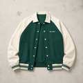 CONTRAST RAGLAN SLEEVE BASEBALL JACKET