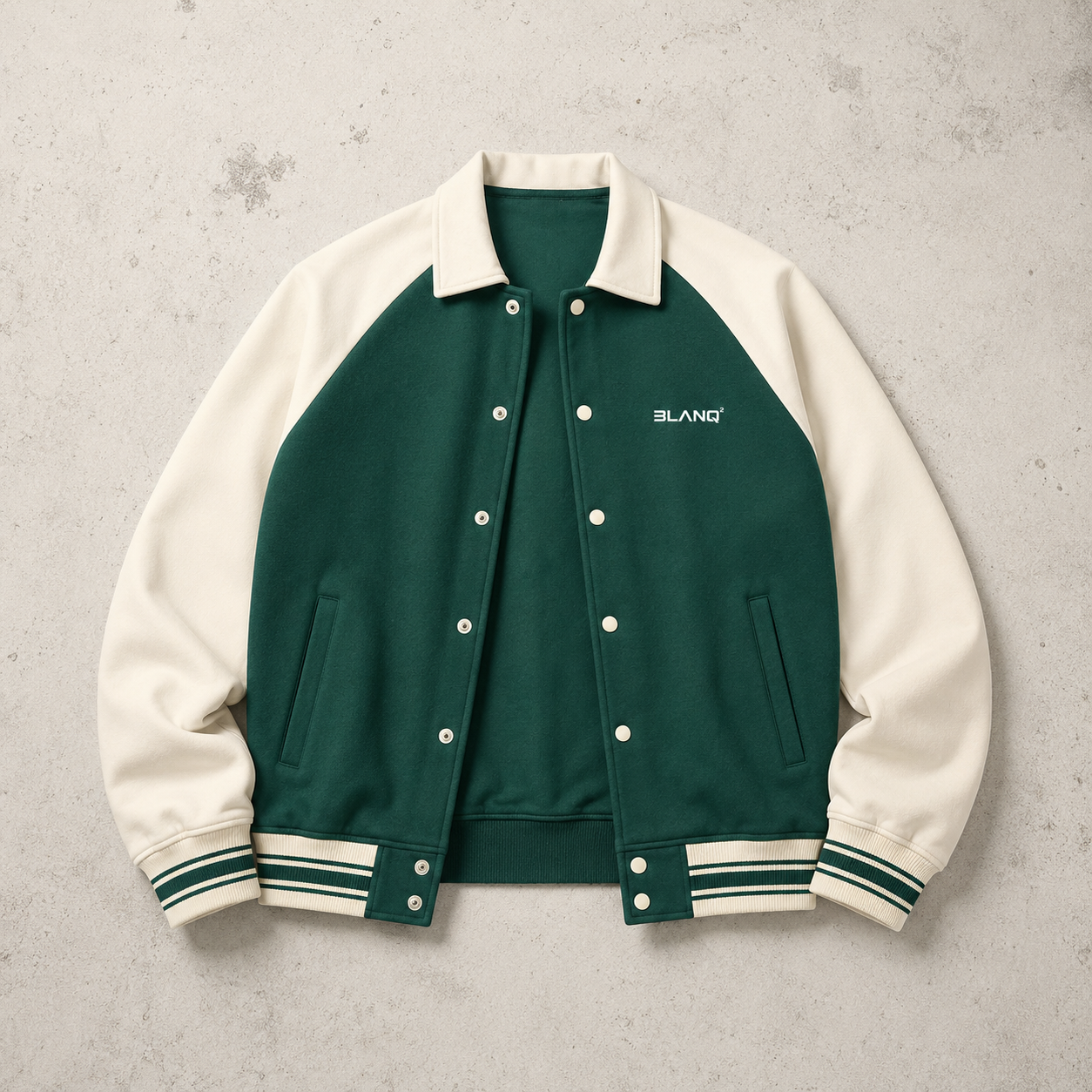 CONTRAST RAGLAN SLEEVE BASEBALL JACKET