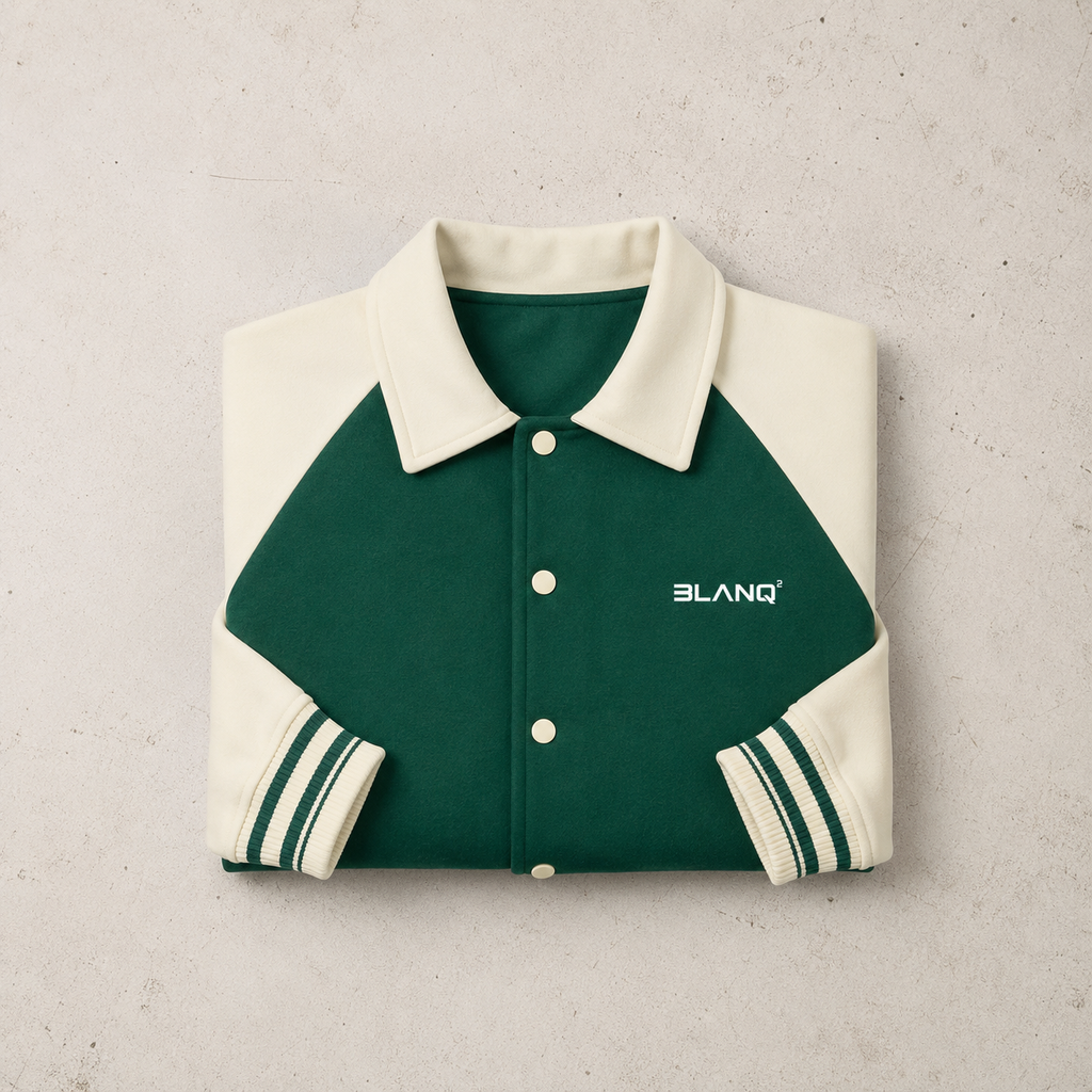 CONTRAST RAGLAN SLEEVE BASEBALL JACKET