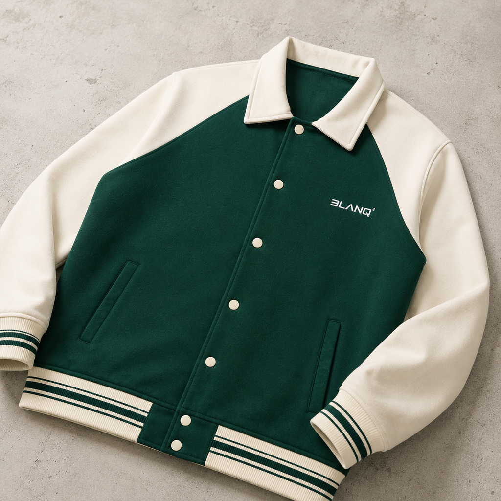 CONTRAST RAGLAN SLEEVE BASEBALL JACKET