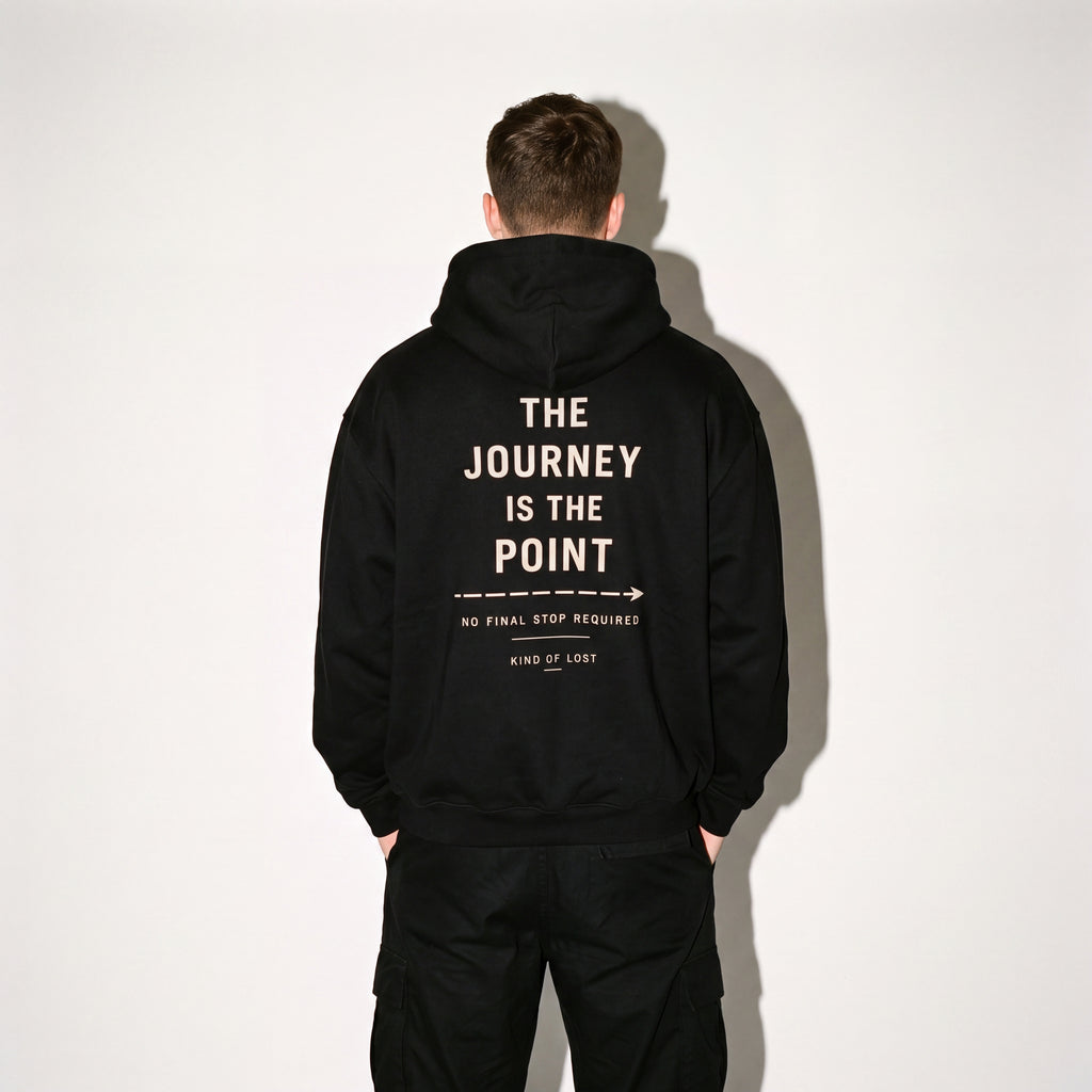 The Journey Is The Point Fleeced Boxy Hoodie