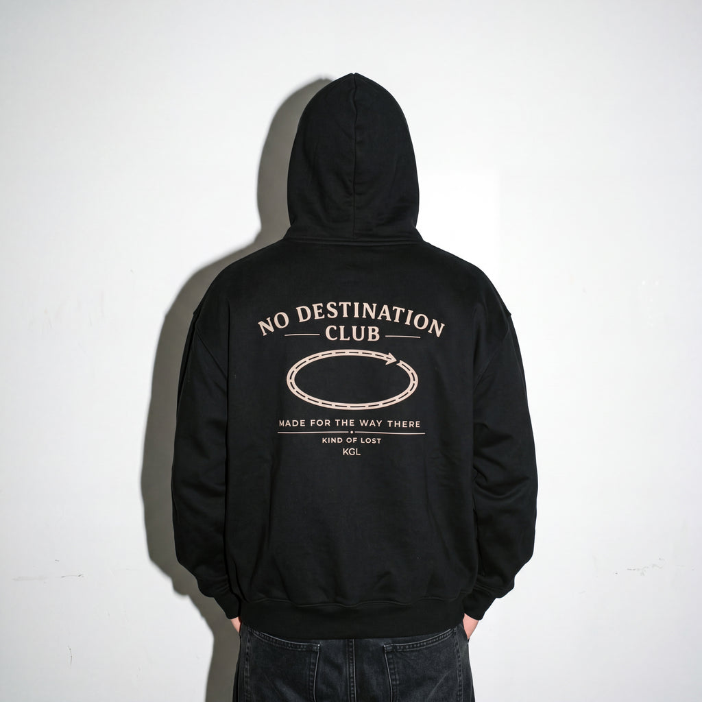 No Destination Club Fleeced Boxy Hoodie