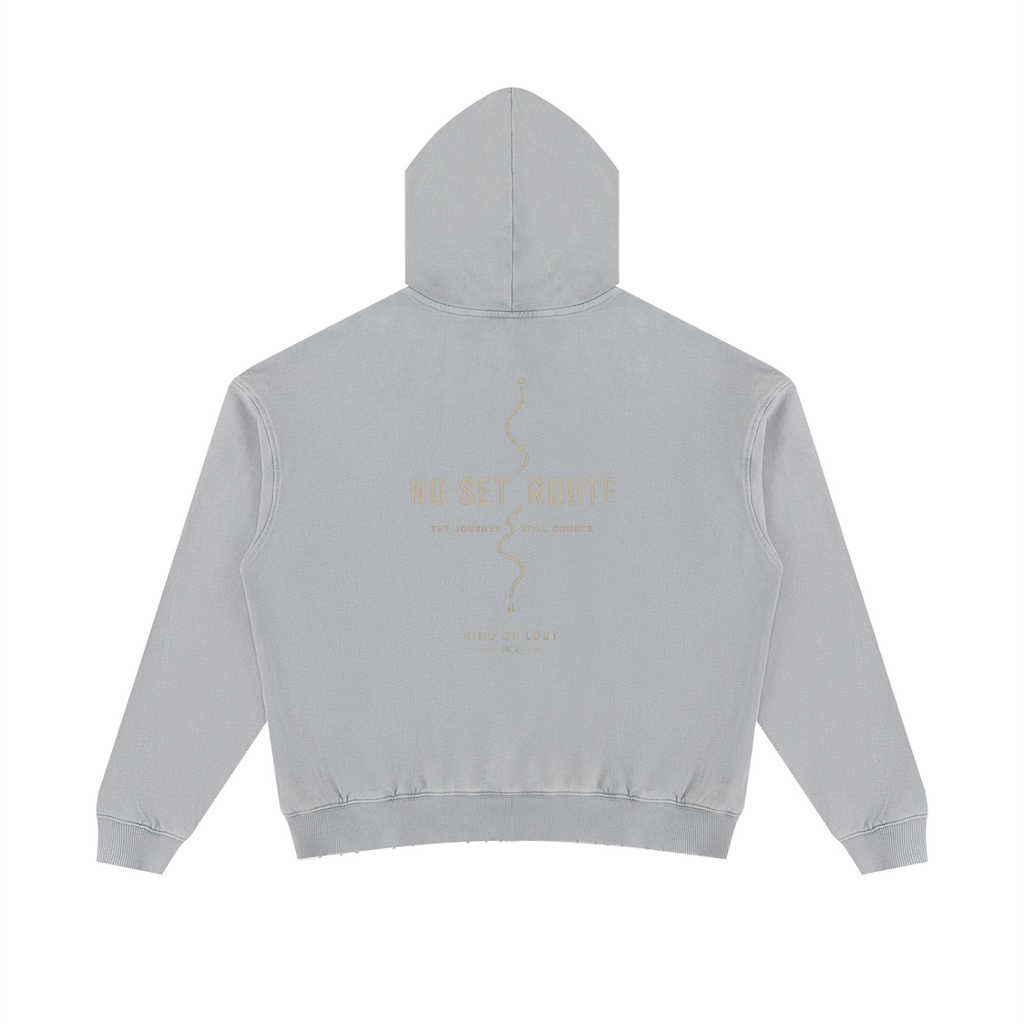 No Set Route Distressed Hoodie
