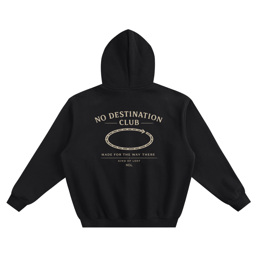 No Destination Club Fleeced Boxy Hoodie