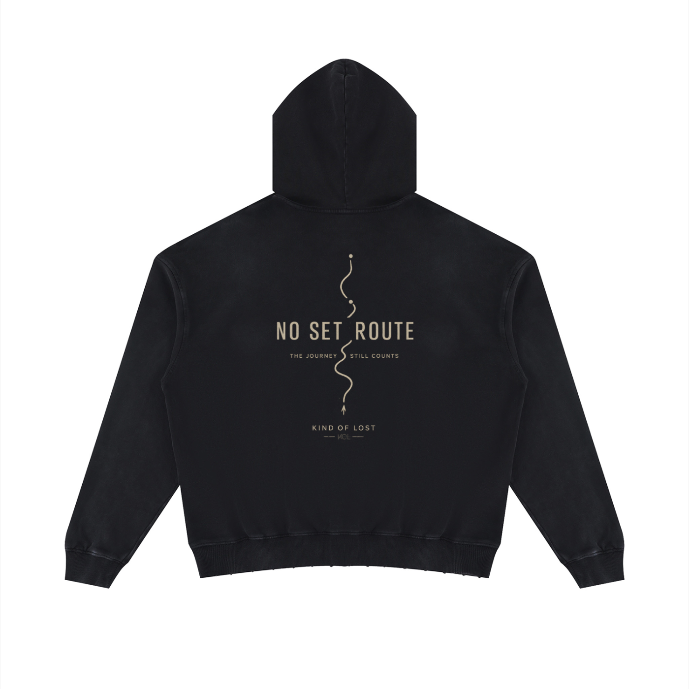 No Set Route Distressed Hoodie