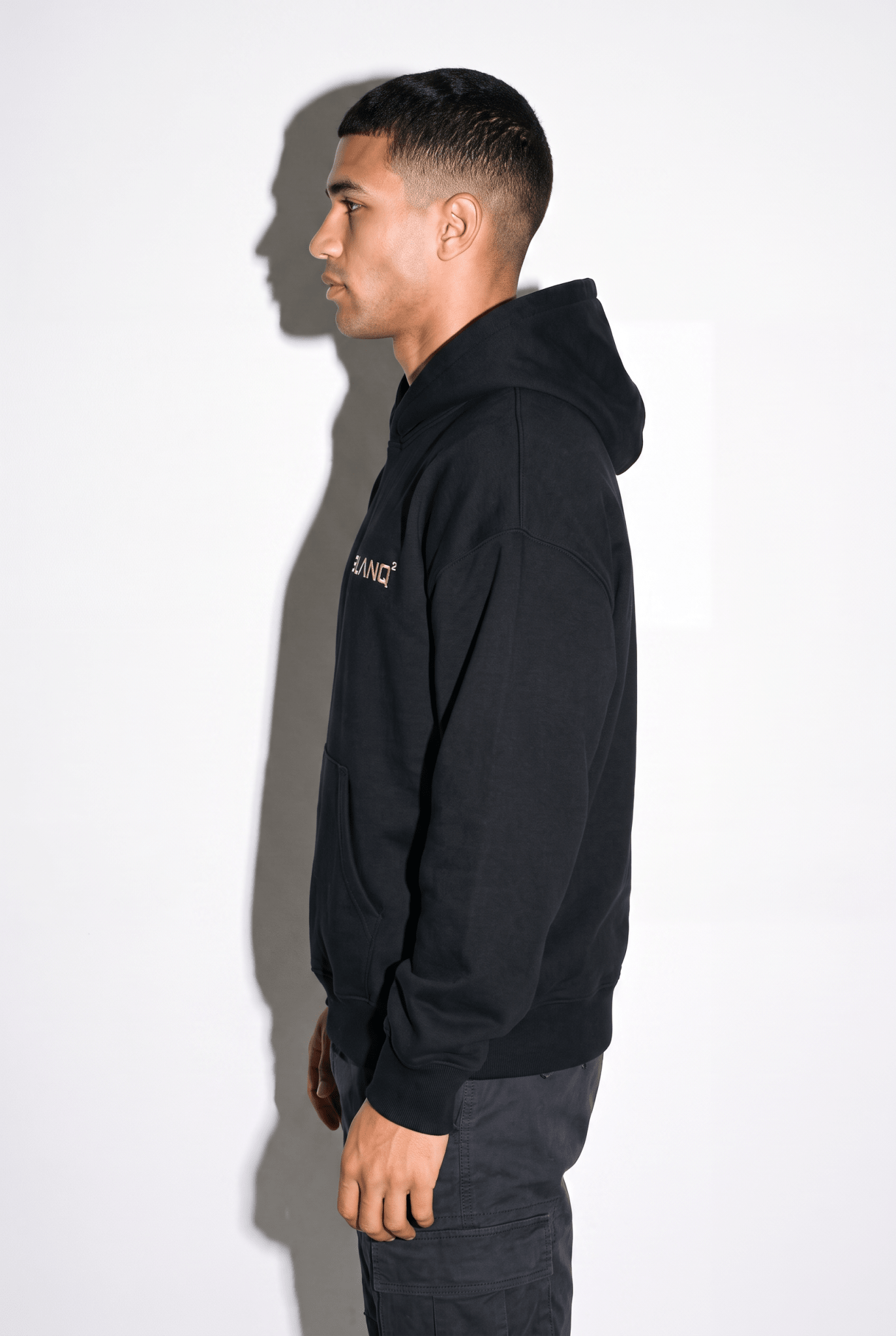BLACK BASICS OVERSIZED HEAVYWEIGHT HOODIE - BLANQ²