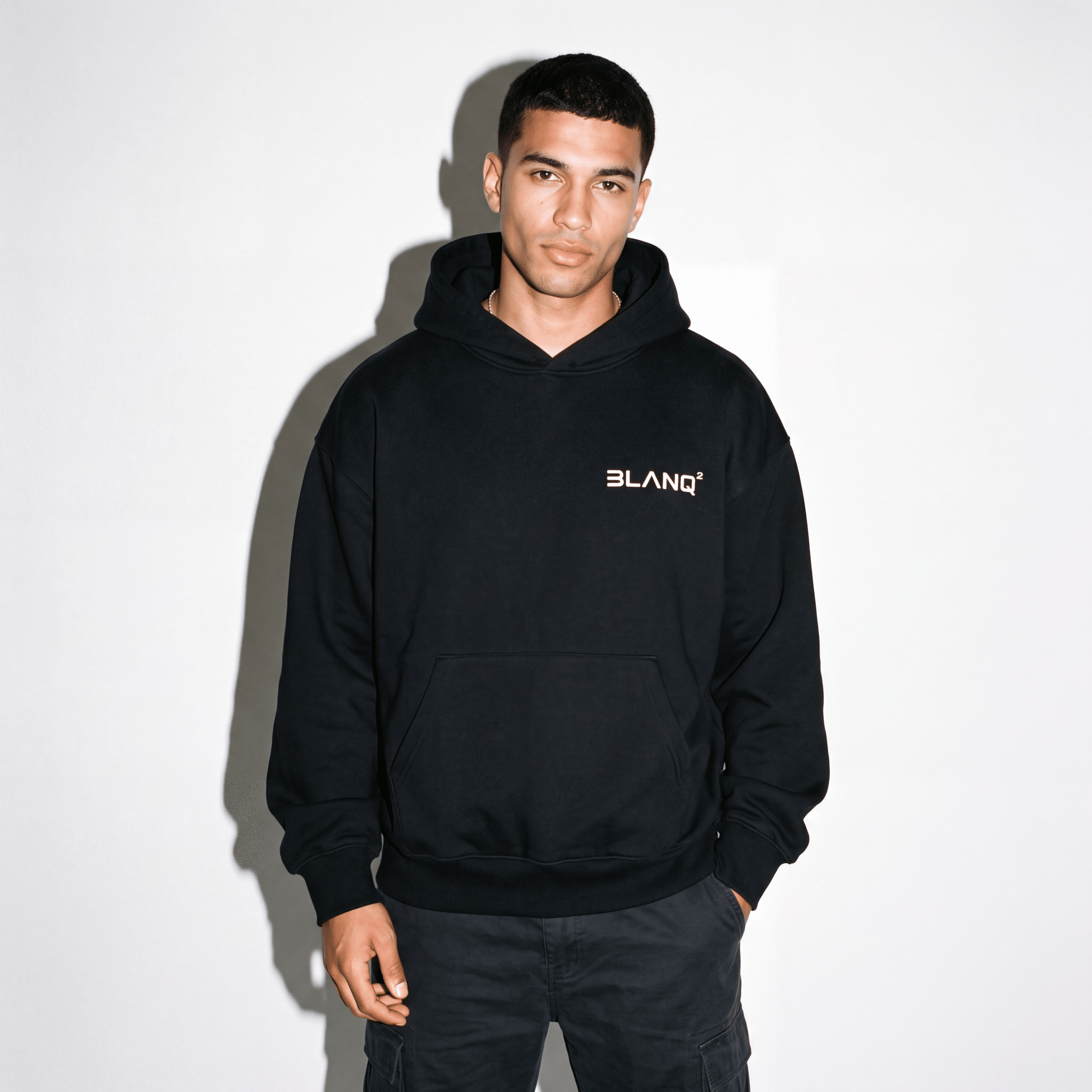 BLACK BASICS OVERSIZED HEAVYWEIGHT HOODIE - BLANQ²