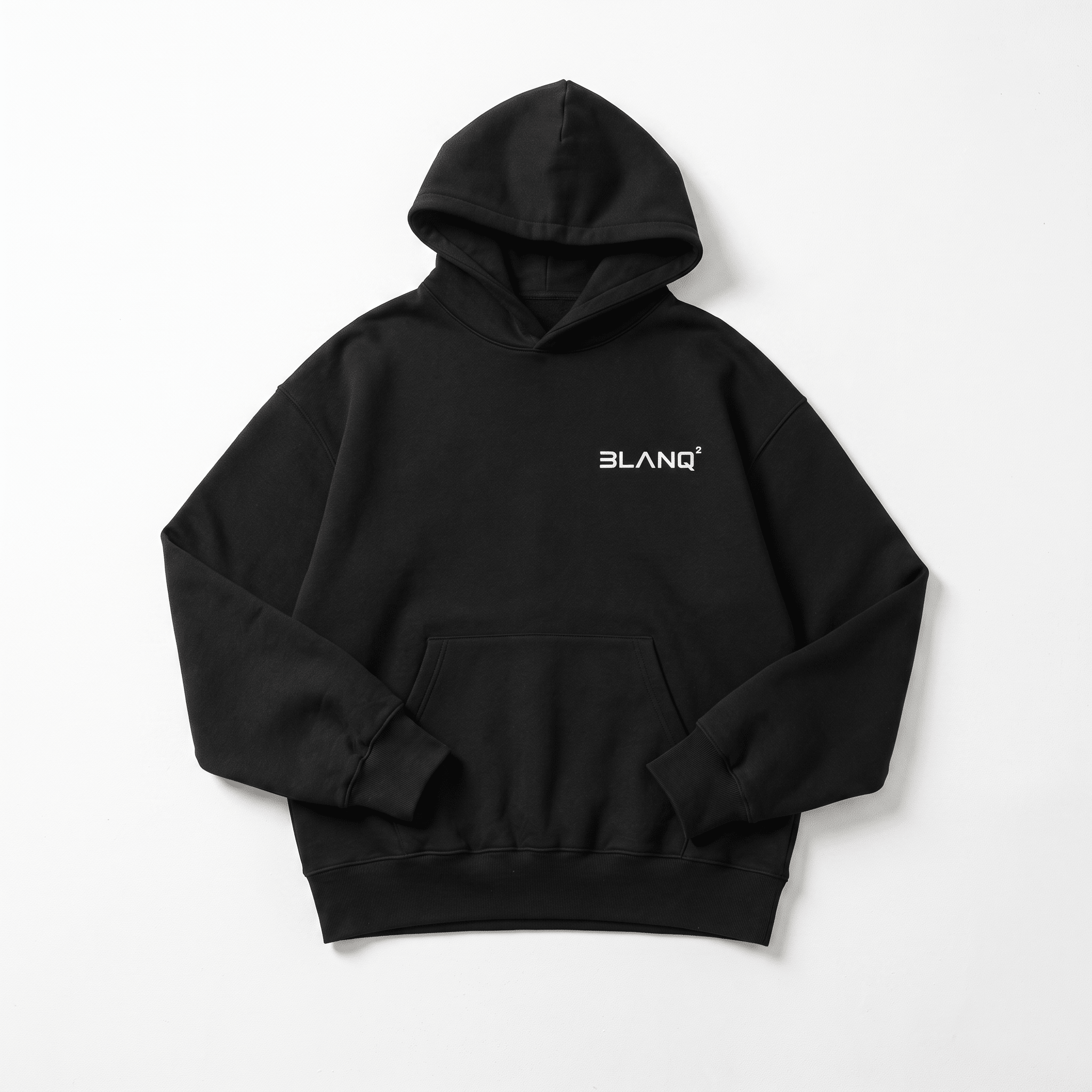 BLACK BASICS OVERSIZED HEAVYWEIGHT HOODIE - BLANQ²