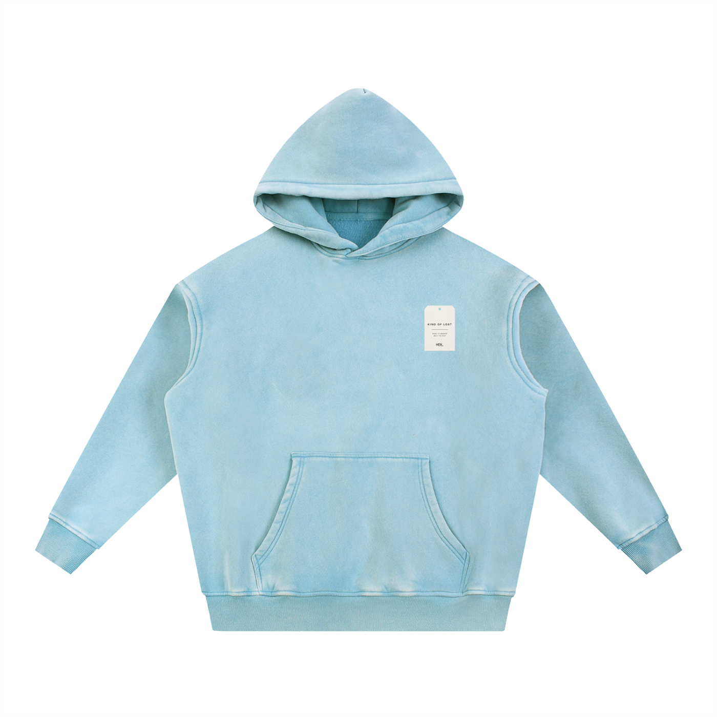 KIND OF LOST WORDMARK SNOW WASH OVERSIZED HOODIE