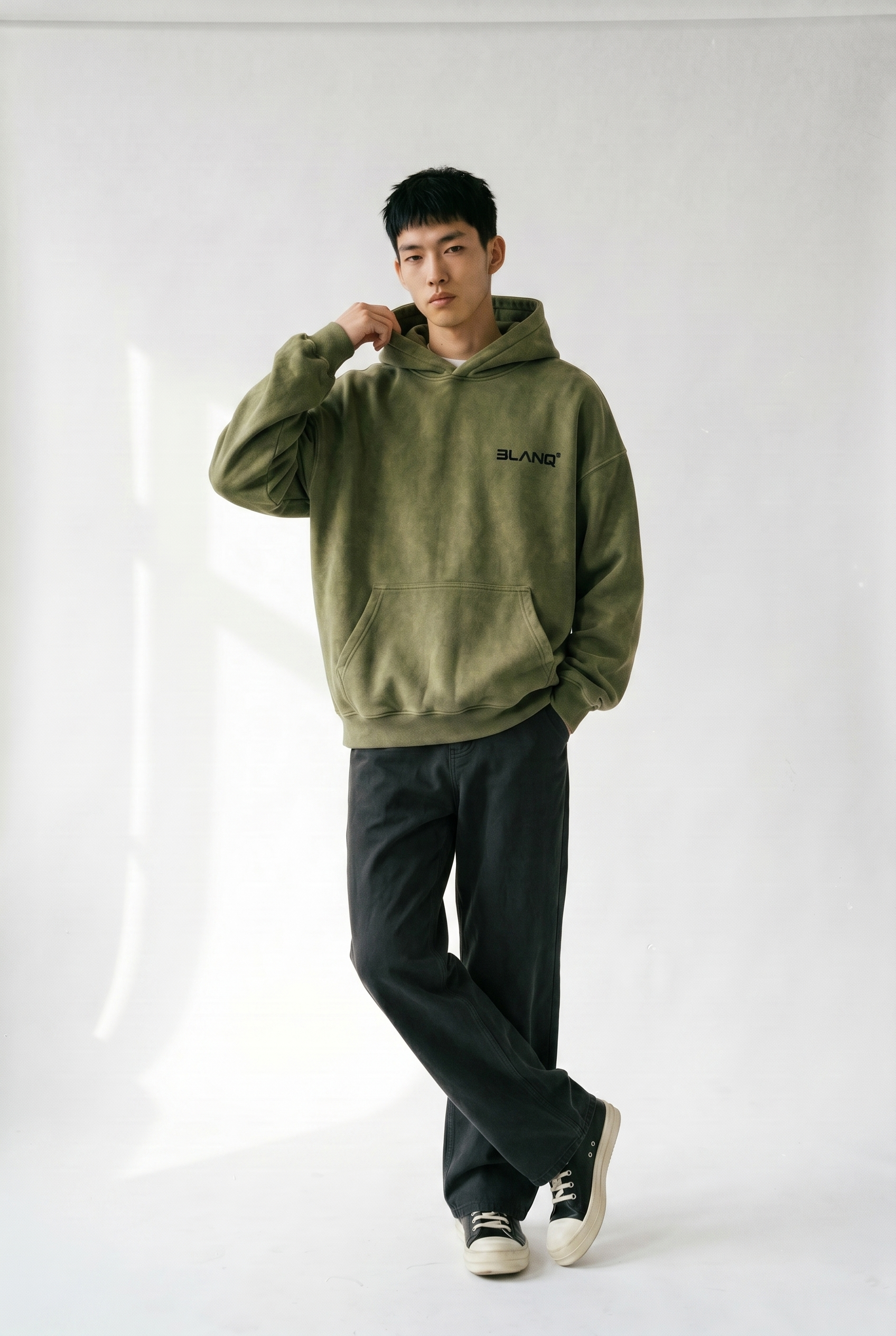 S1:E1 WASHED GREEN BASICS HOODIE