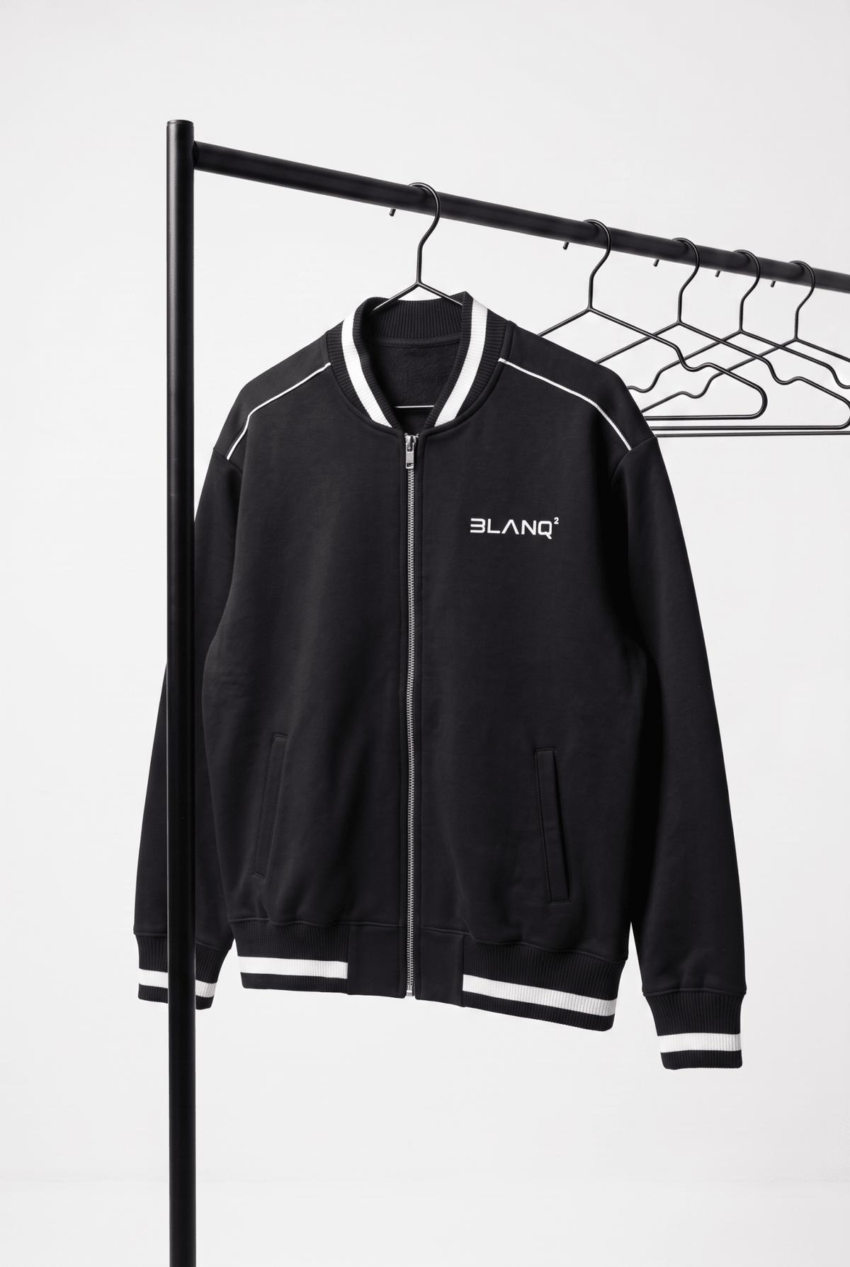 CONTRAST PIPING ZIP BOMBER JACKET - BLANQ²