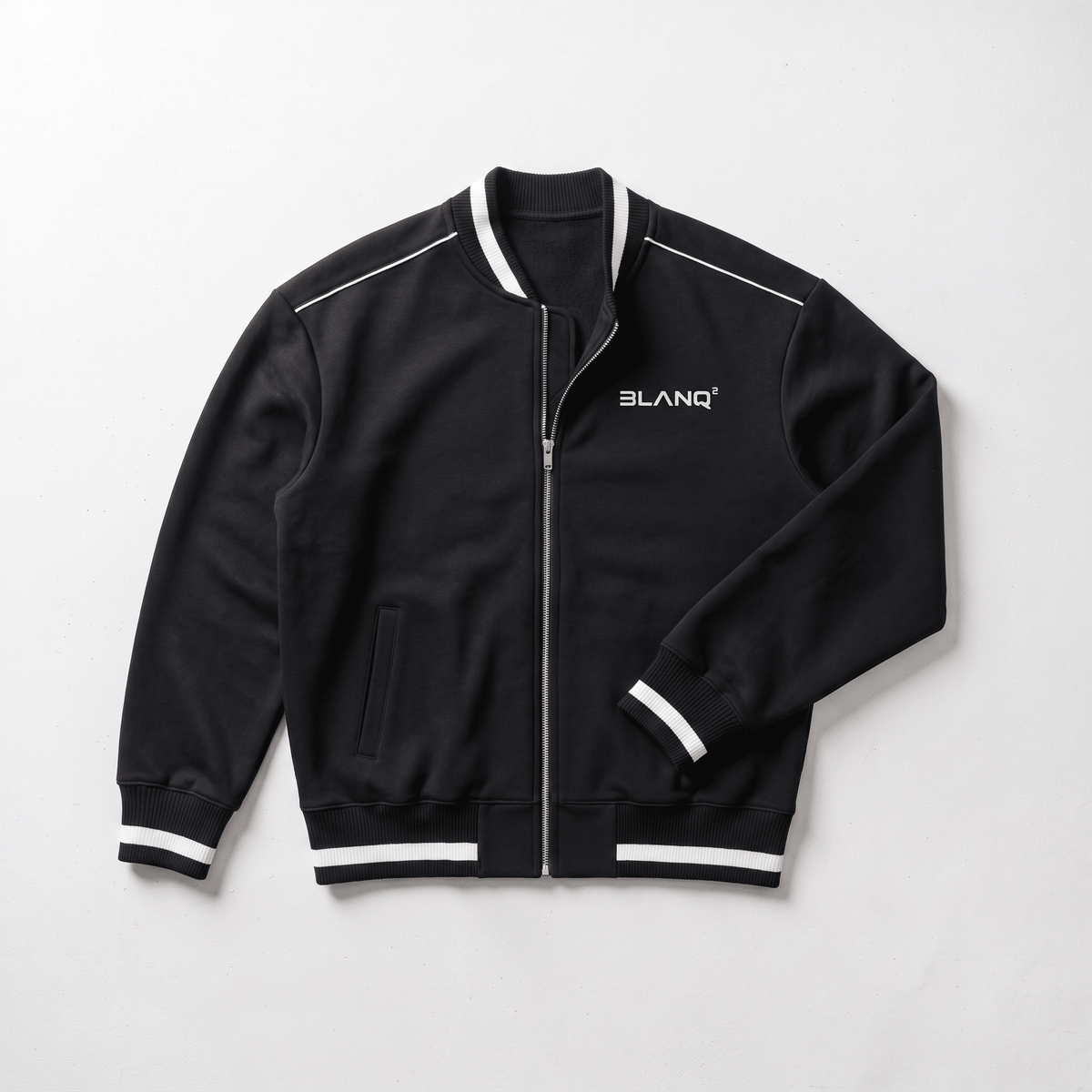 CONTRAST PIPING ZIP BOMBER JACKET - BLANQ²