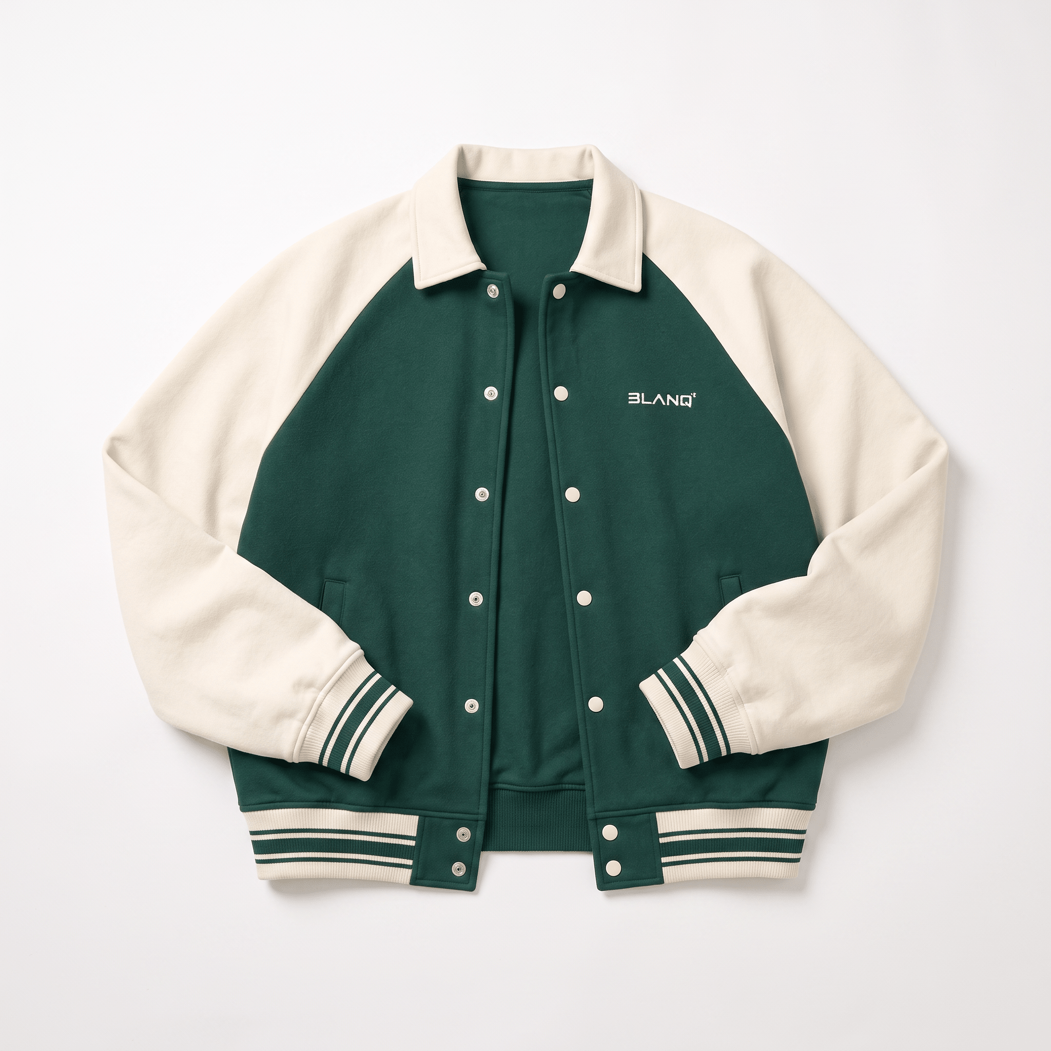 CONTRAST SLEEVE BASEBALL JACKET - BLANQ²