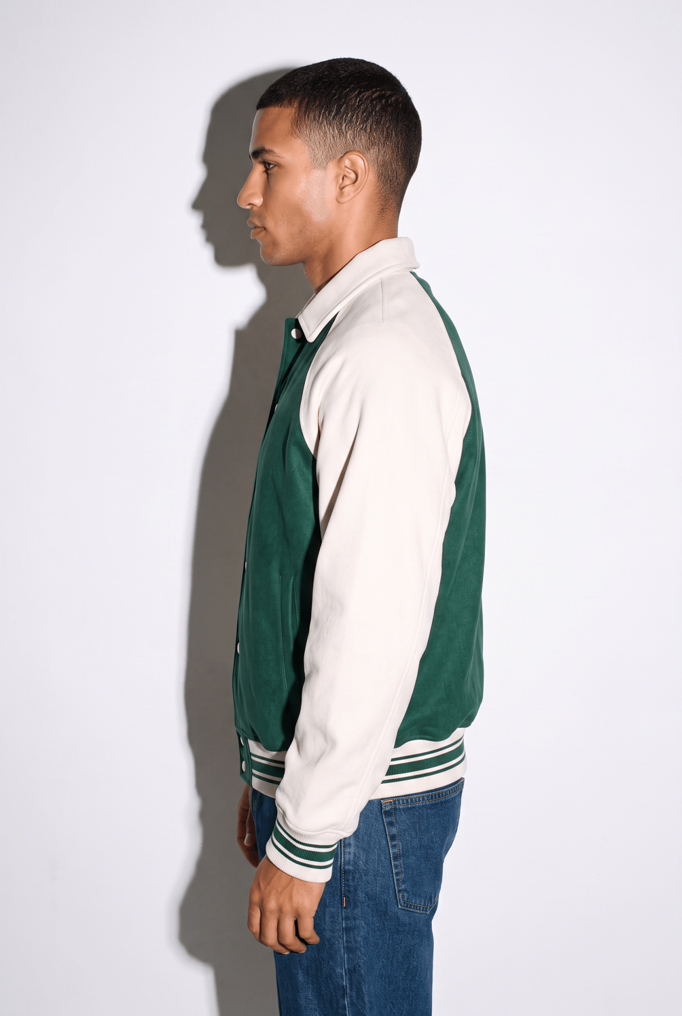 CONTRAST SLEEVE BASEBALL JACKET - BLANQ²