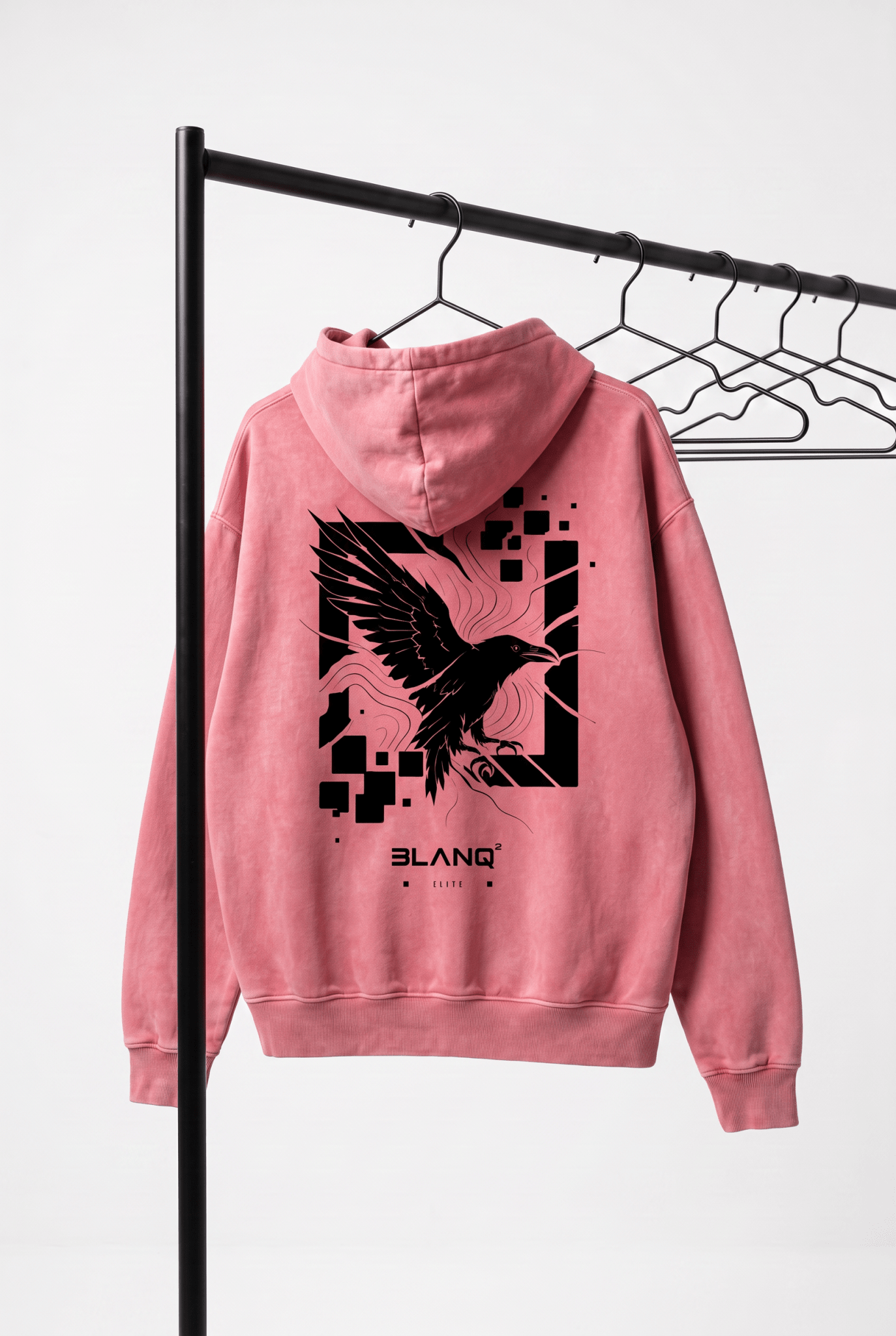 CROW OVERSIZED HEAVYWEIGHT HOODIE - BLANQ²