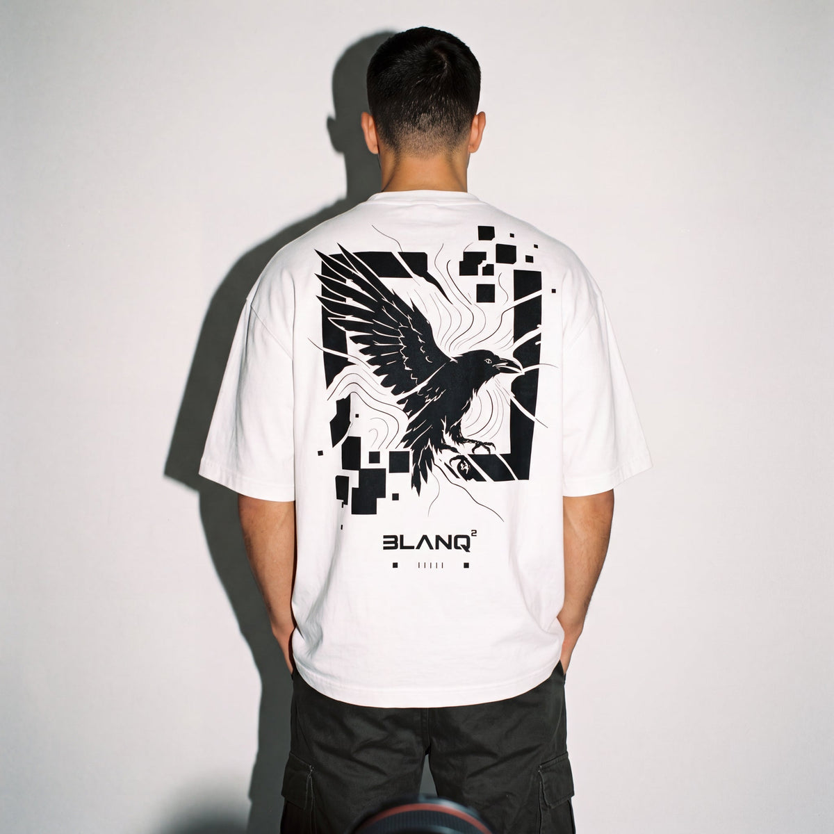 CROW WHITE OVERSIZED HEAVYWEIGHT T-SHIRT - BLANQ²