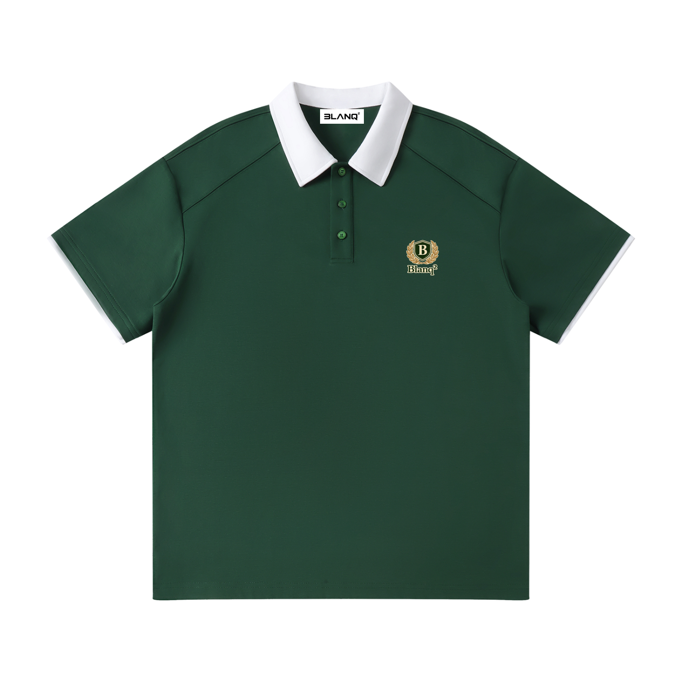 Contrast Collar Raglan Polo Shirt