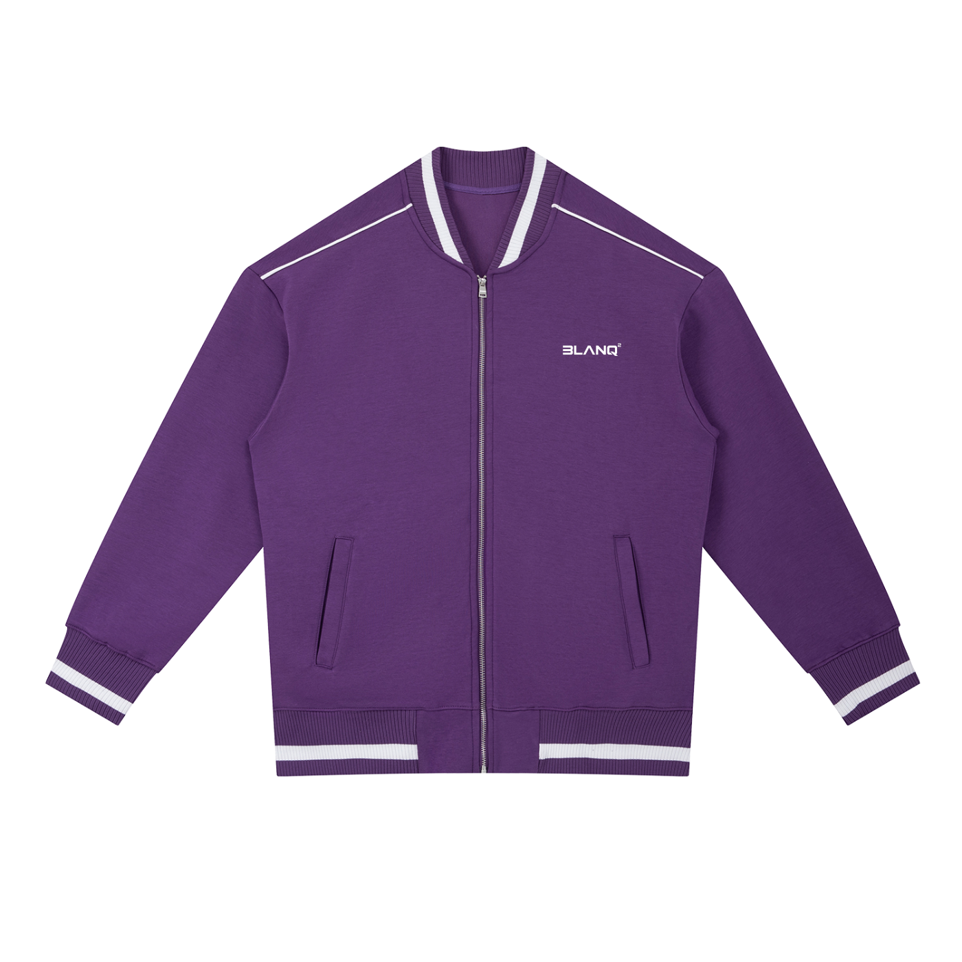 CONTRAST PIPING ZIP BOMBER JACKET