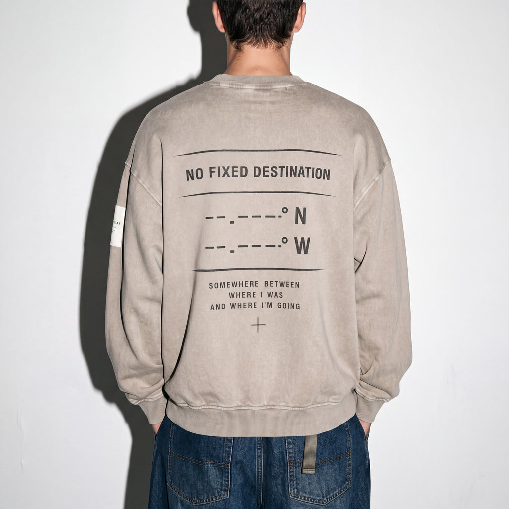 KIND OF LOST SNOW WASH OVERSIZED SWEATSHIRT