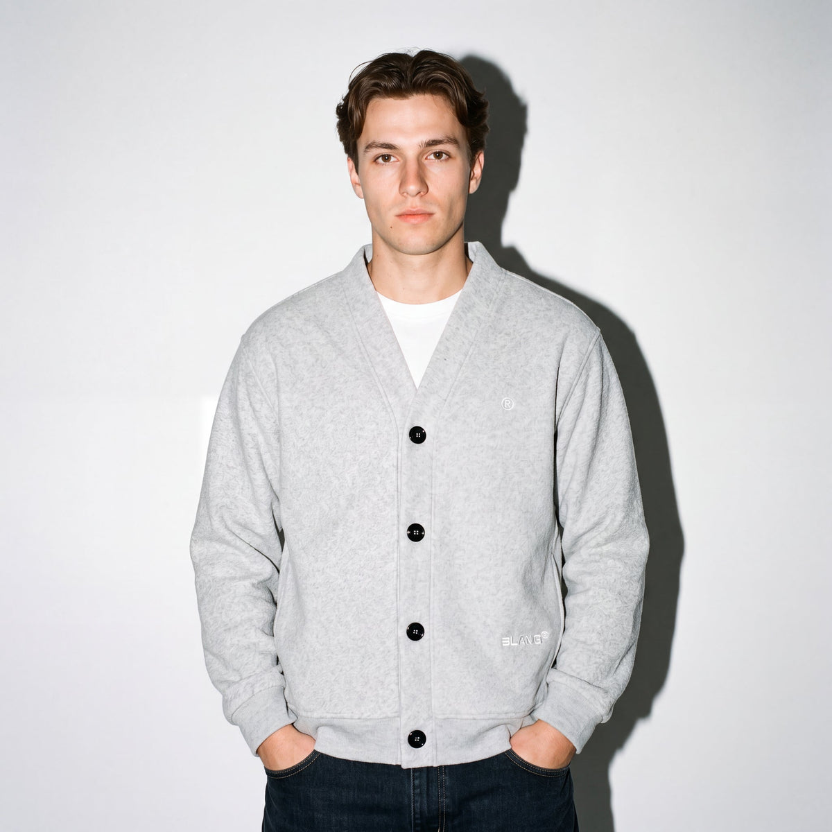 ESSENTIAL HEAVYWEIGHT SWEAT CARDIGAN - BLANQ²