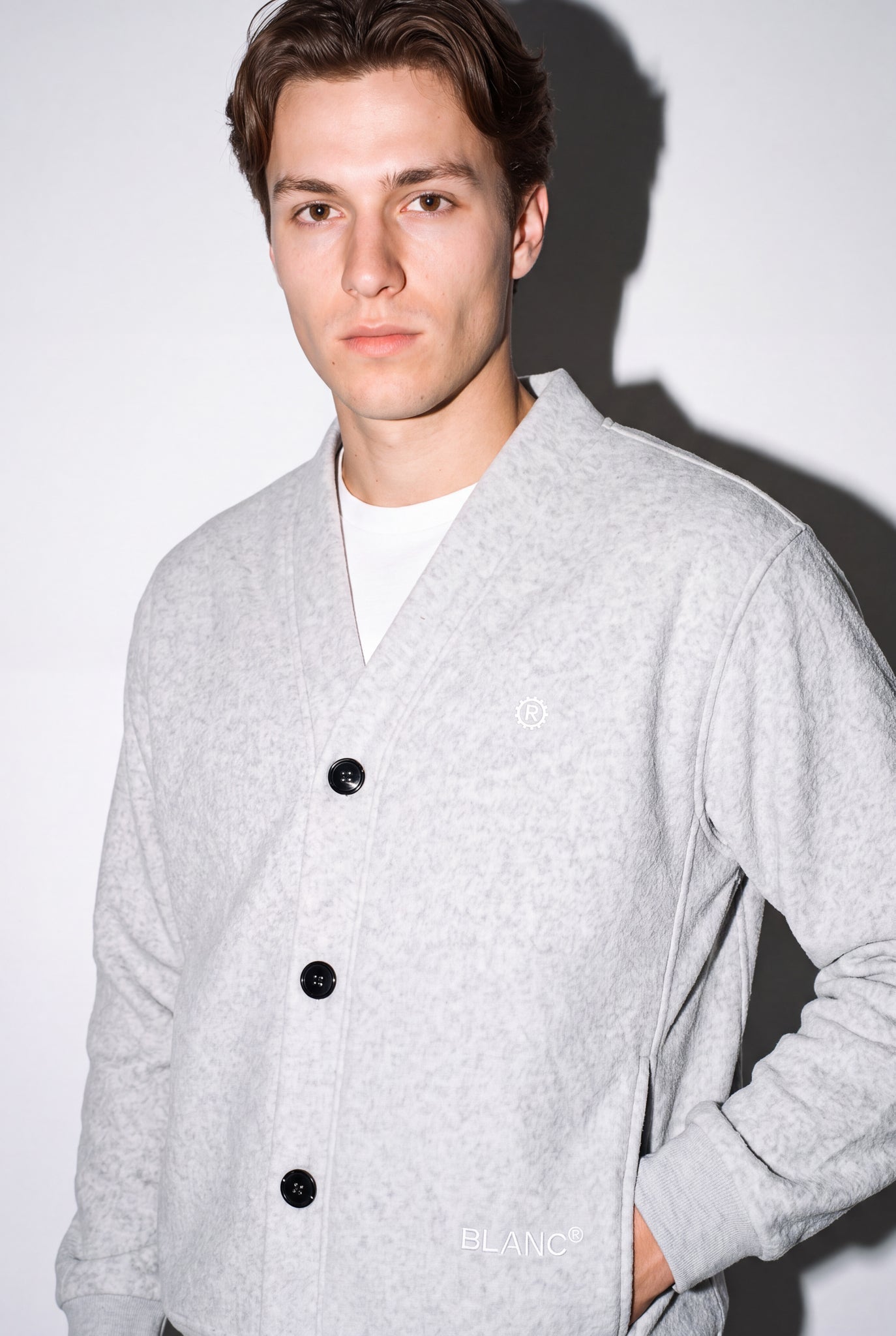 ESSENTIAL HEAVYWEIGHT SWEAT CARDIGAN - BLANQ²