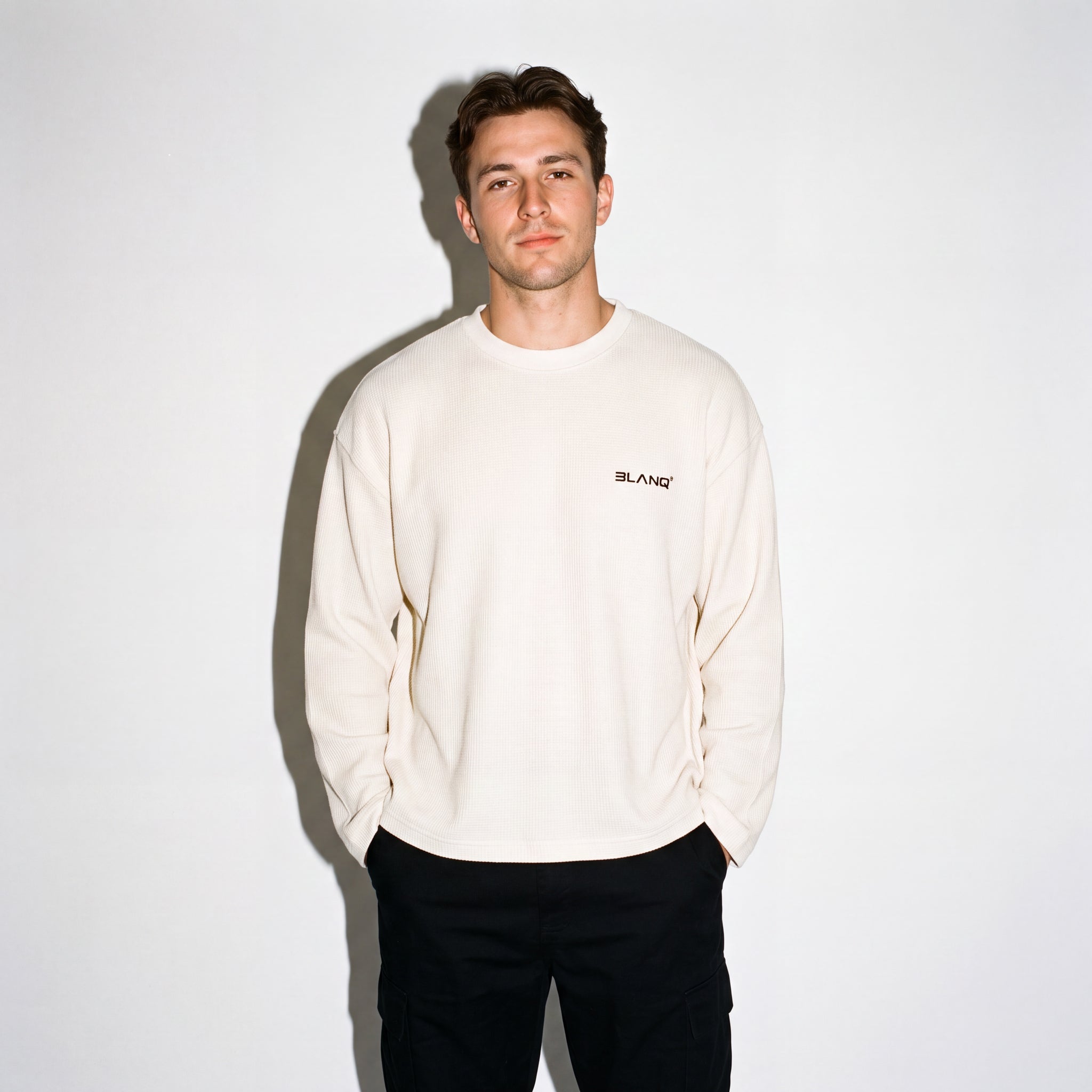 Essentials Waffle Raw Edge T-Shirt - BLANQ²