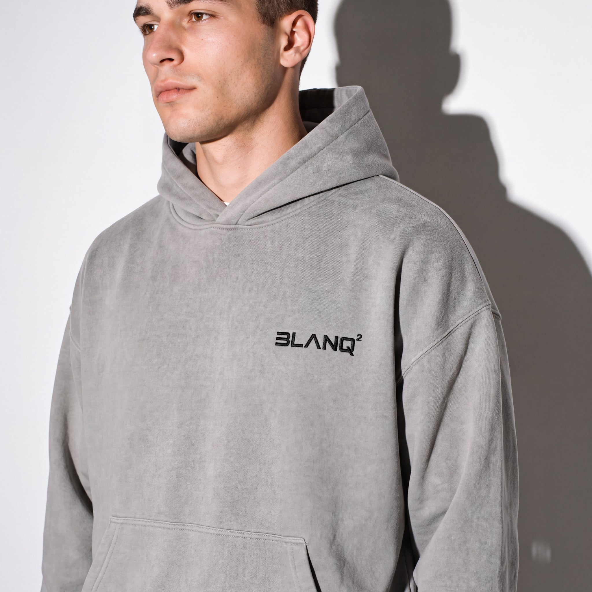 GREY BASICS OVERSIZED HEAVYWEIGHT HOODIE - BLANQ²