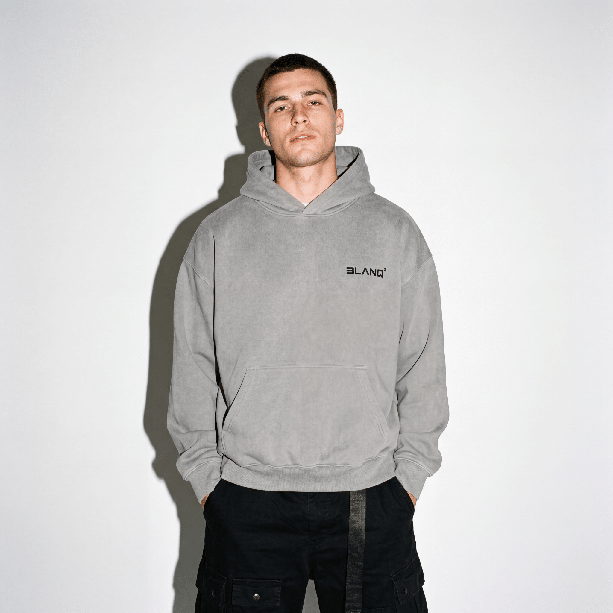 GREY BASICS OVERSIZED HEAVYWEIGHT HOODIE - BLANQ²