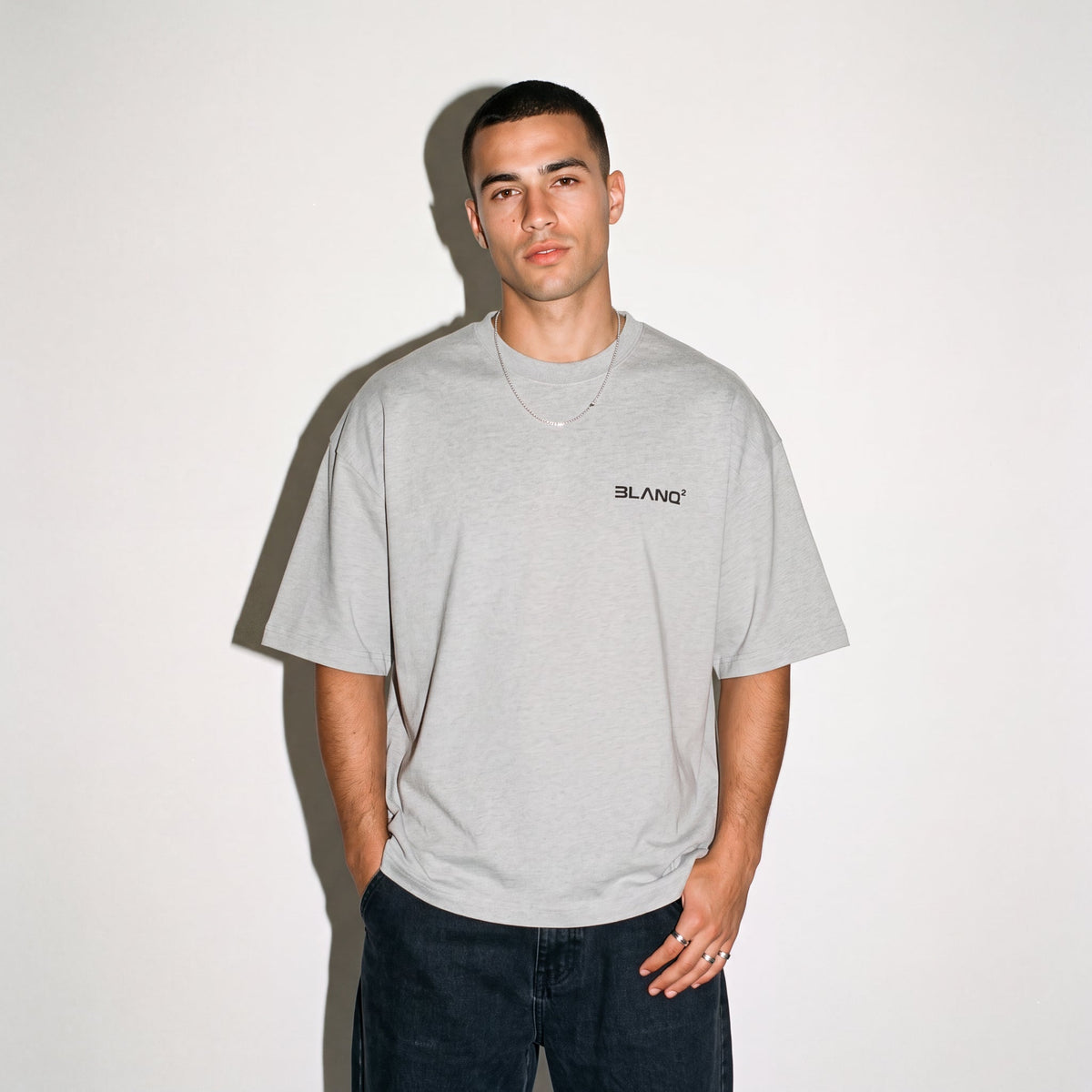GREY BASICS OVERSIZED HEAVYWEIGHT T-SHIRT - BLANQ²