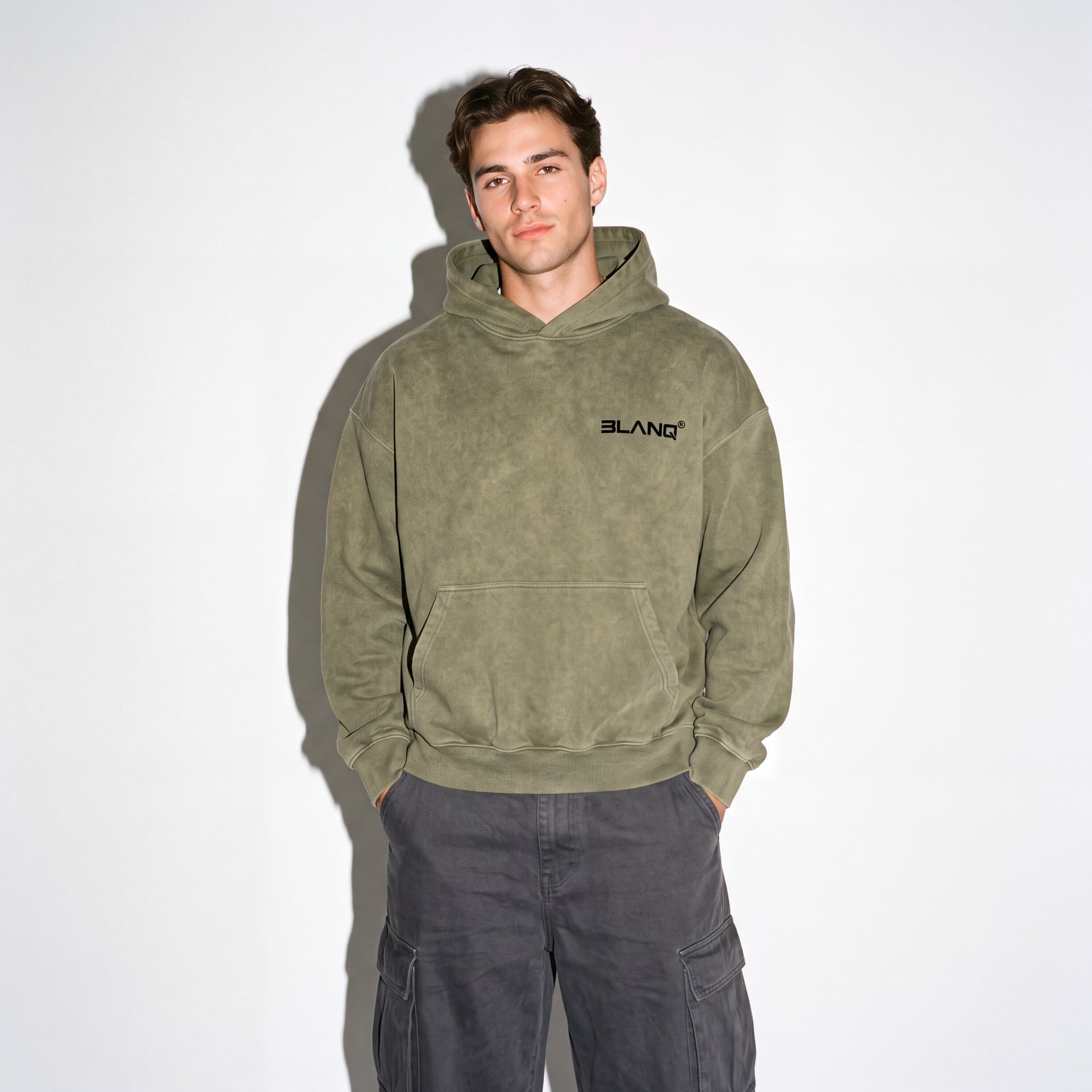 WASHED GREEN BASICS OVERSIZED HEAVYWEIGHT HOODIE