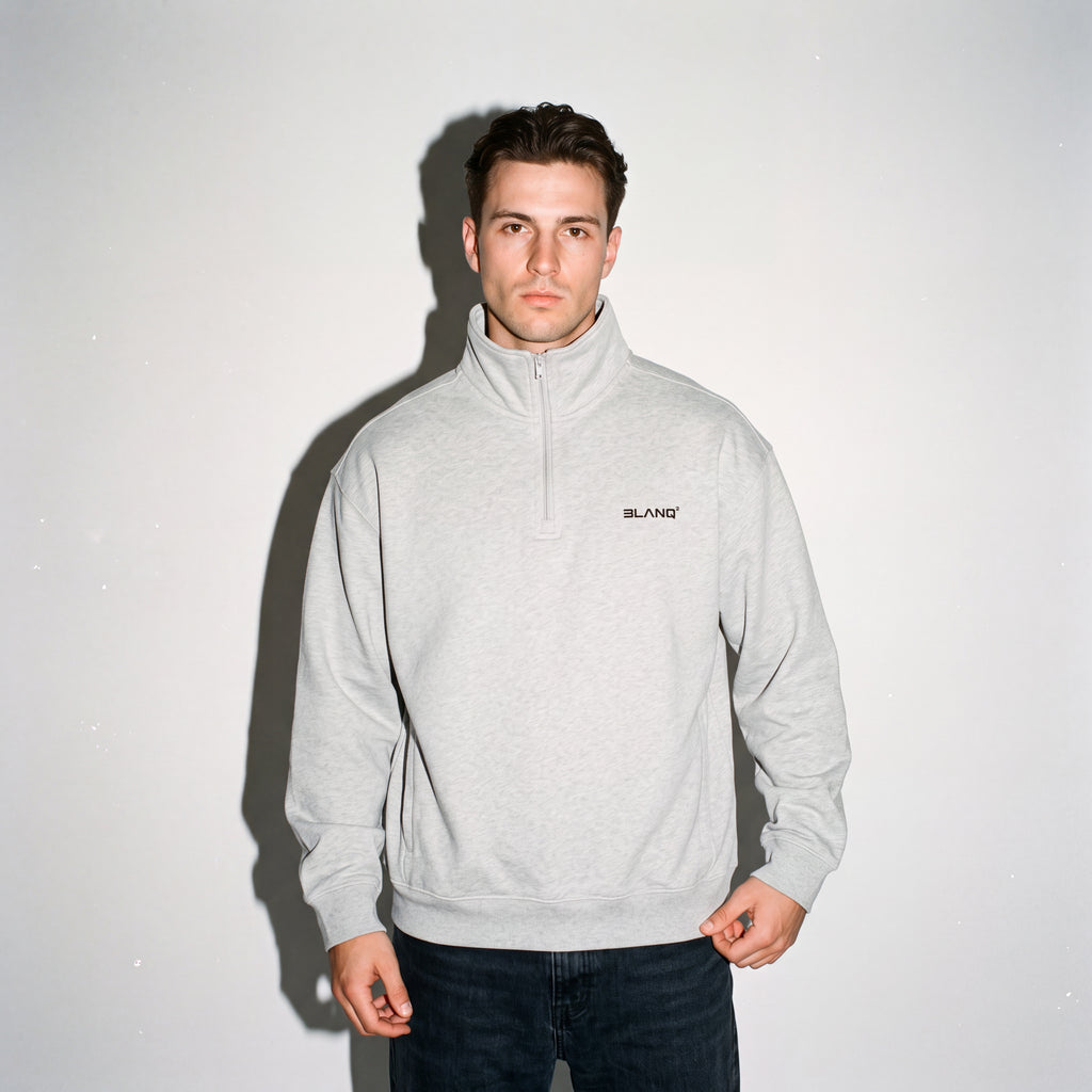 Essentials Quarter-Zip Drop Shoulder Sweatshirt