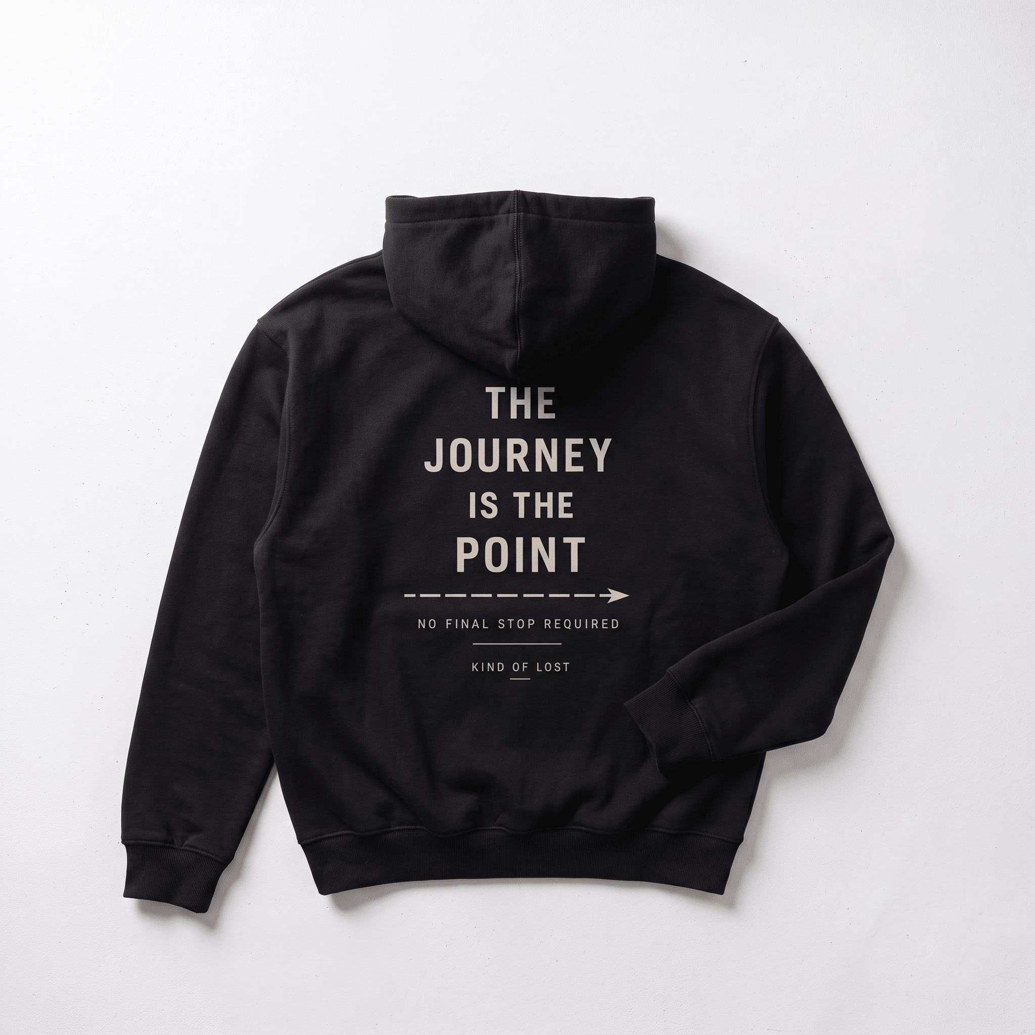 Journey Is The Point Fleeced Boxy Hoodie - BLANQ²