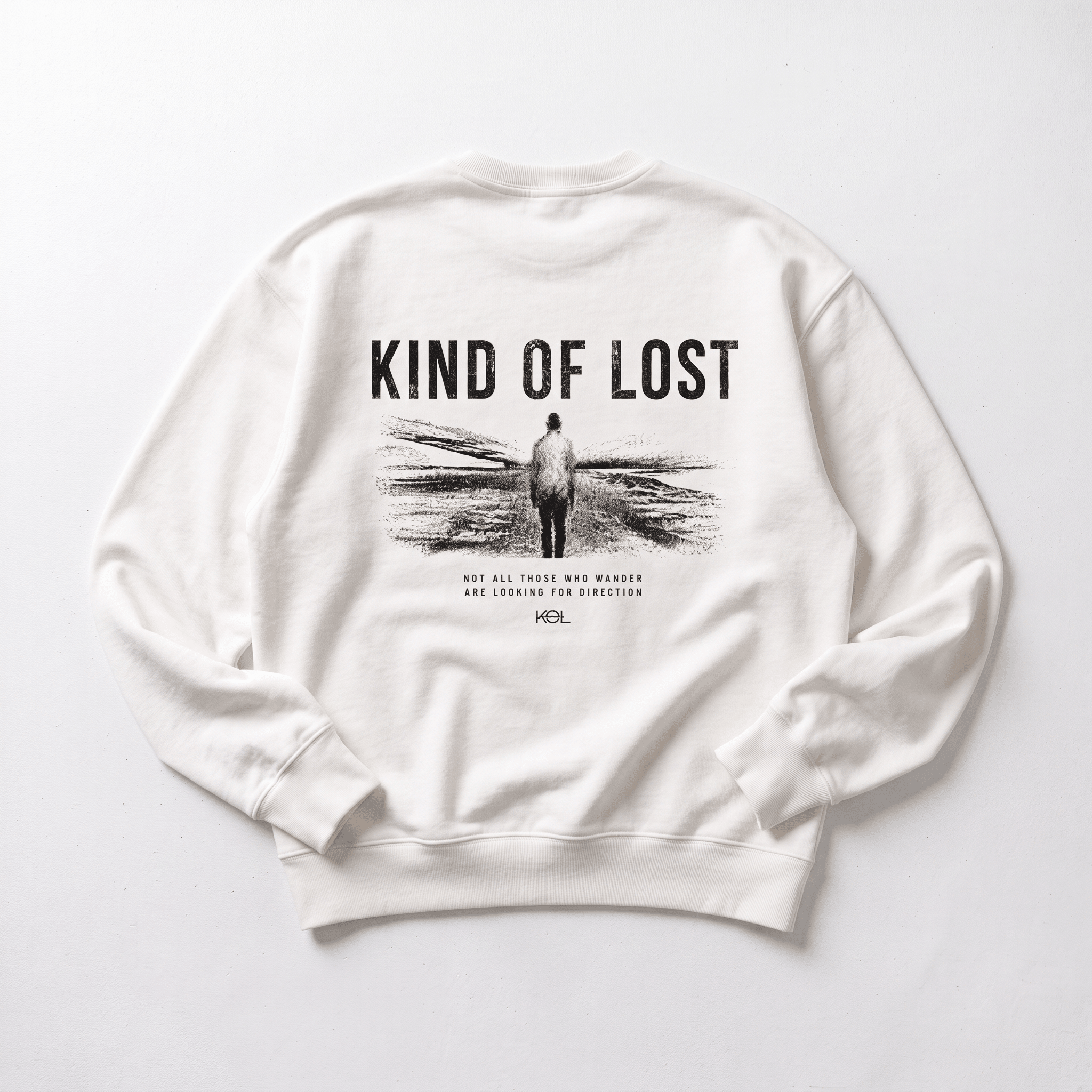KIND OF LOST HEAVYWEIGHT CREWNECK SWEATSHIRT - BLANQ²