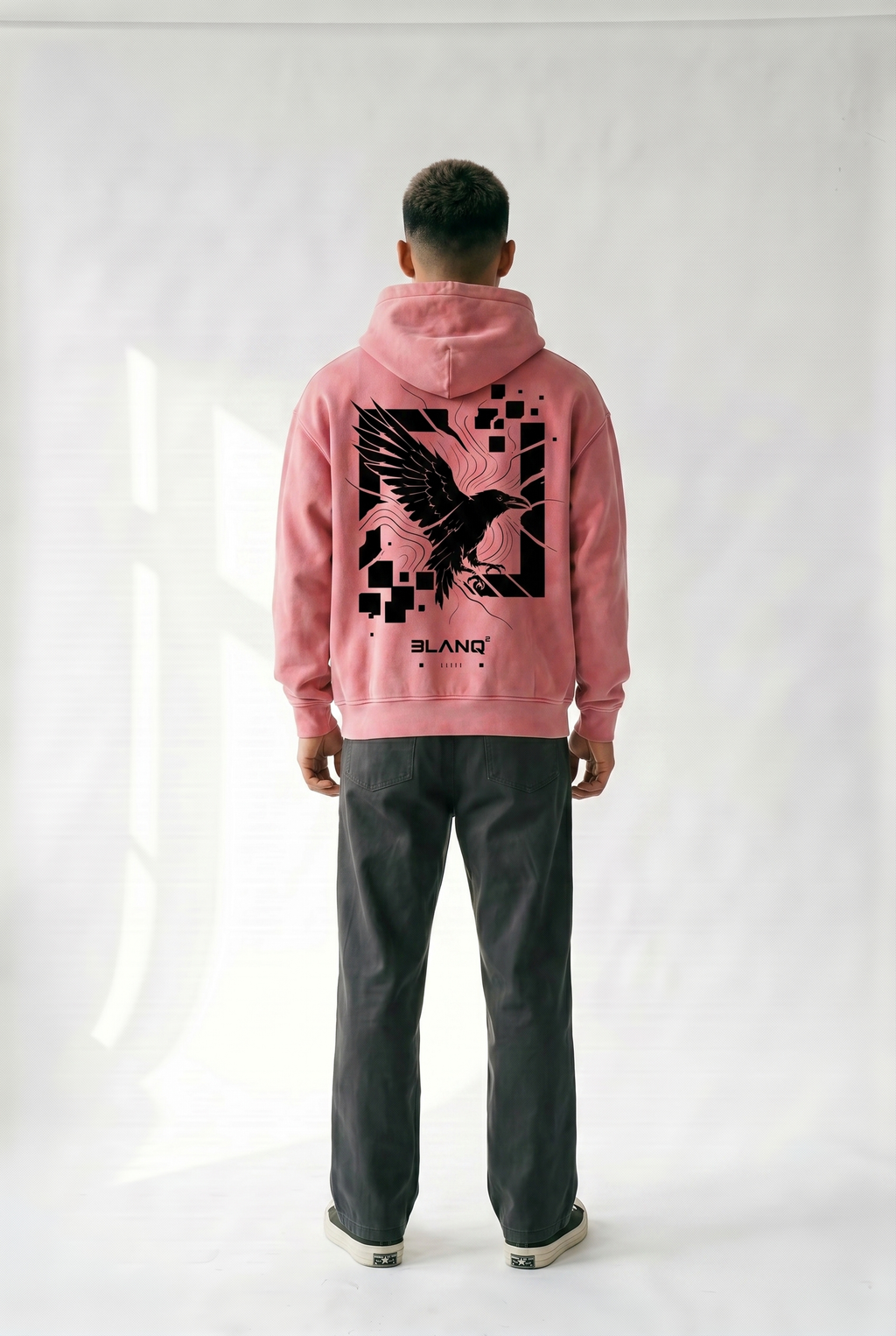 Crow Washed Pink Hoodie